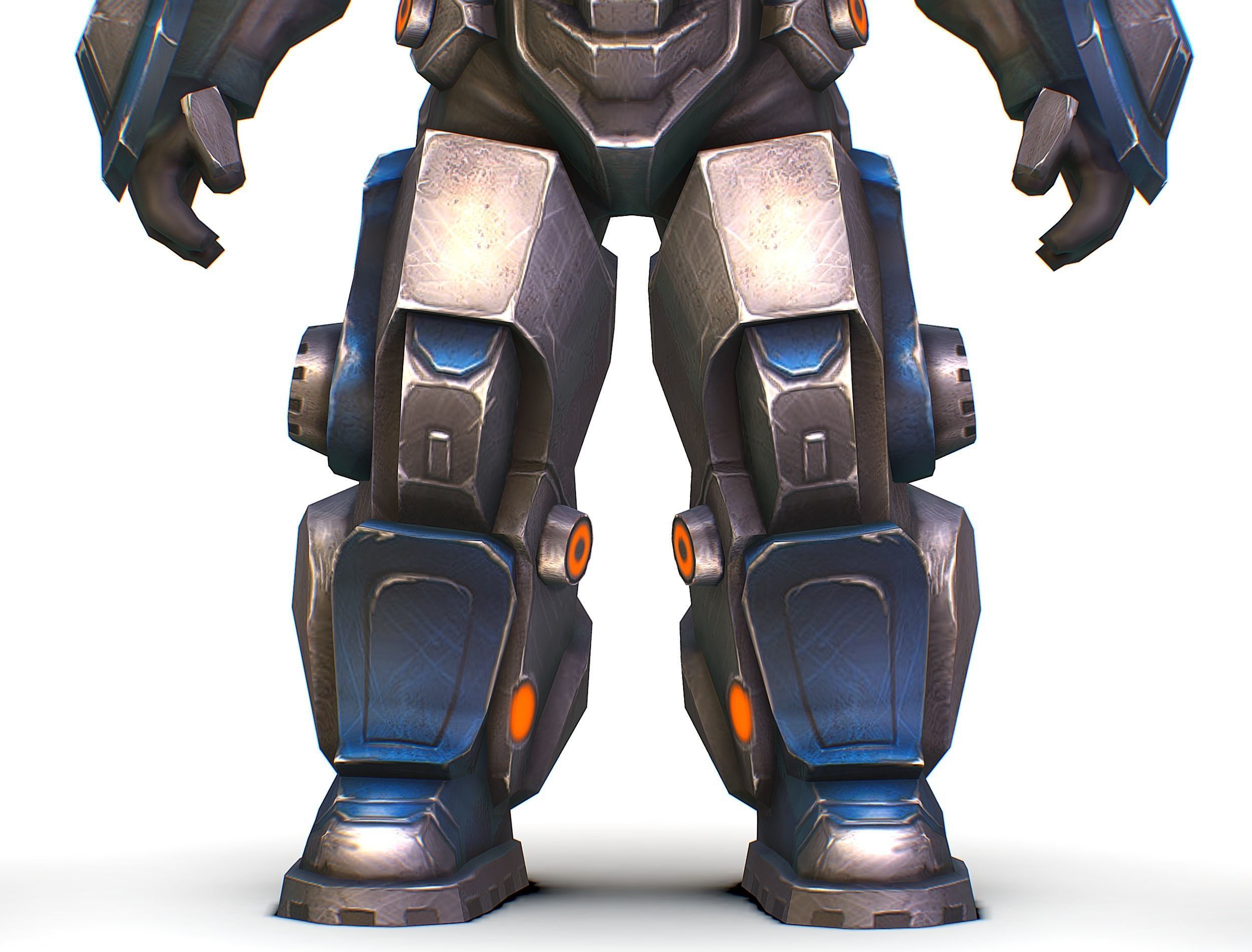 Low Poly Cyborg Soldier with Automatic Rifle and Pistol - 3dsMax Low-poly 3D model_25