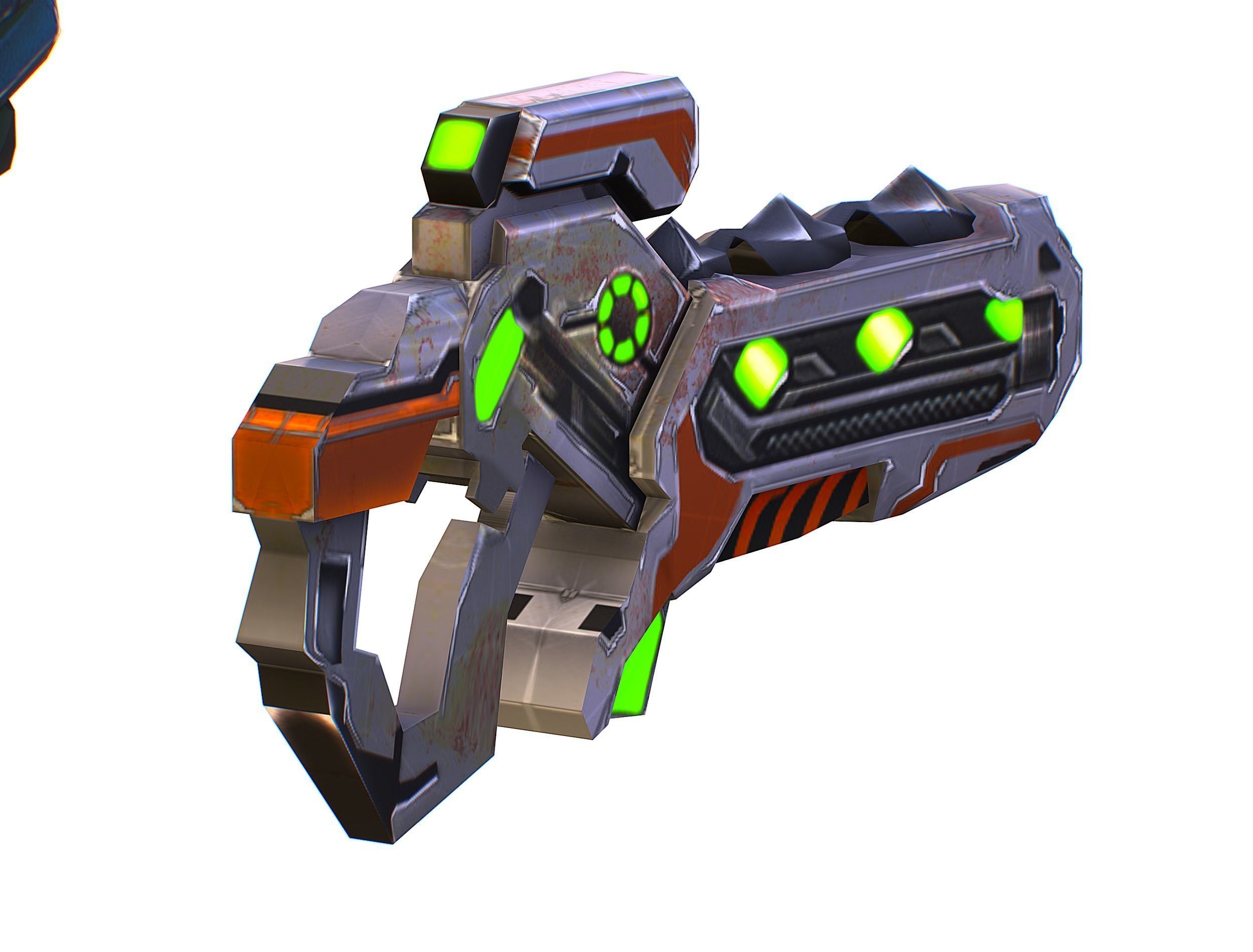 Low Poly Cyborg Soldier with Automatic Rifle and Pistol - 3dsMax Low-poly 3D model_42