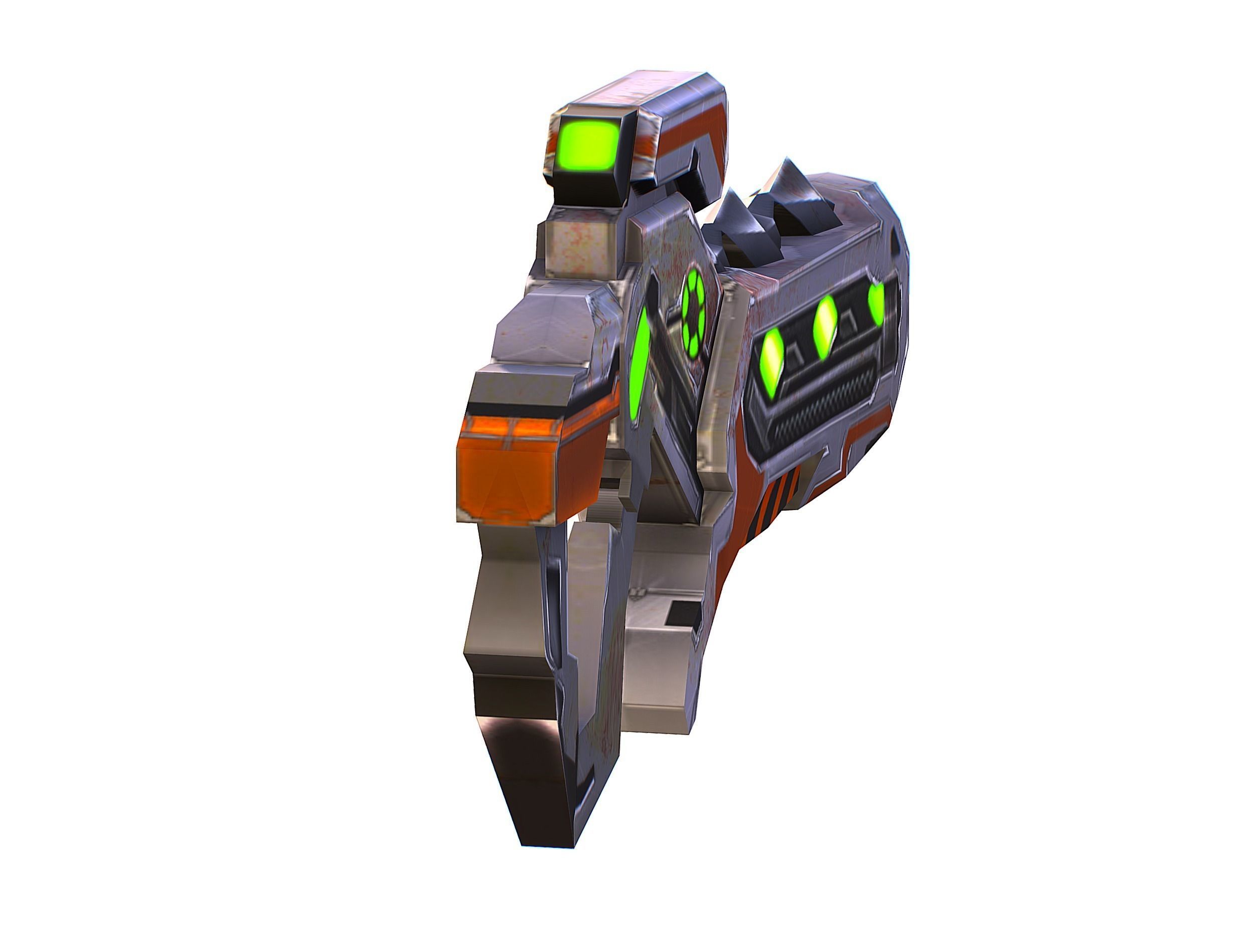 Low Poly Cyborg Soldier with Automatic Rifle and Pistol - 3dsMax Low-poly 3D model_43