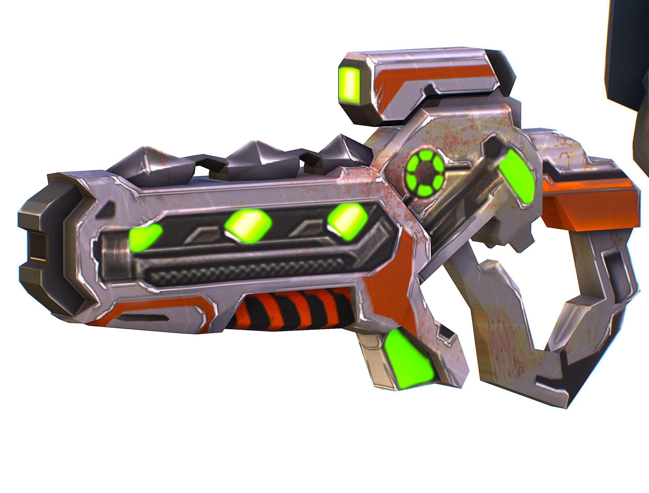 Low Poly Cyborg Soldier with Automatic Rifle and Pistol - 3dsMax Low-poly 3D model_47