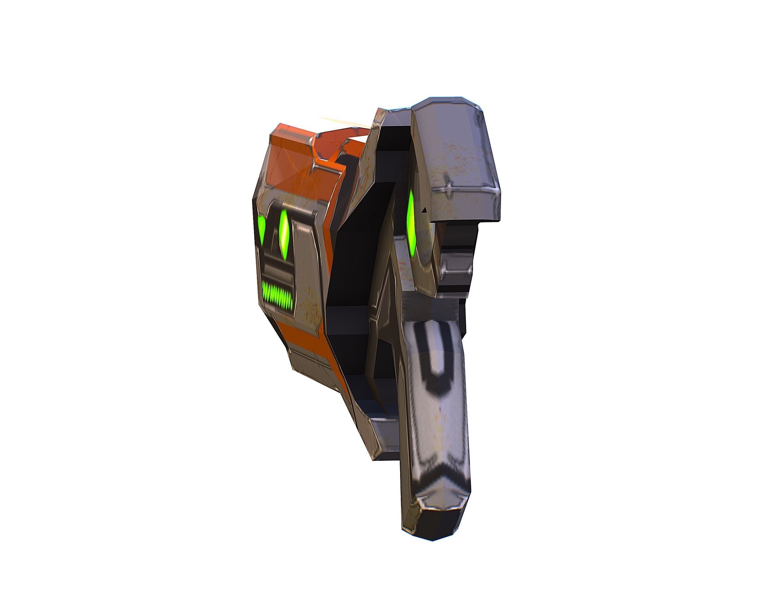 Low Poly Cyborg Soldier with Automatic Rifle and Pistol - 3dsMax Low-poly 3D model_56