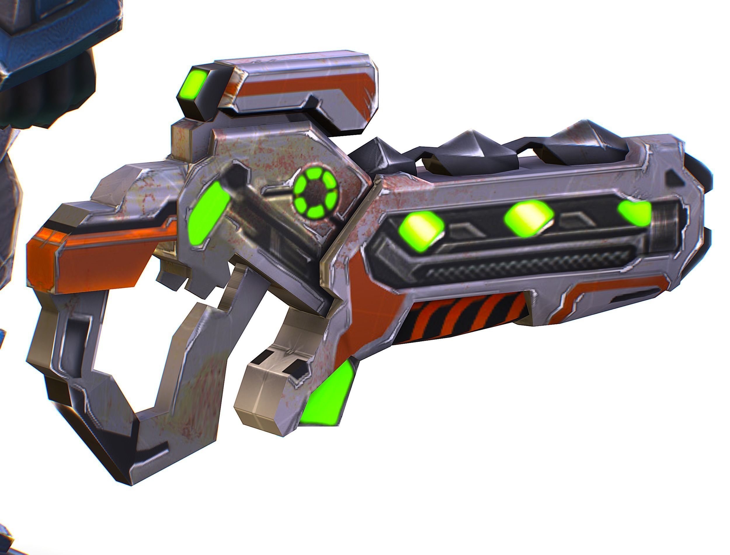 Low Poly Cyborg Soldier with Automatic Rifle and Pistol - 3dsMax Low-poly 3D model_41