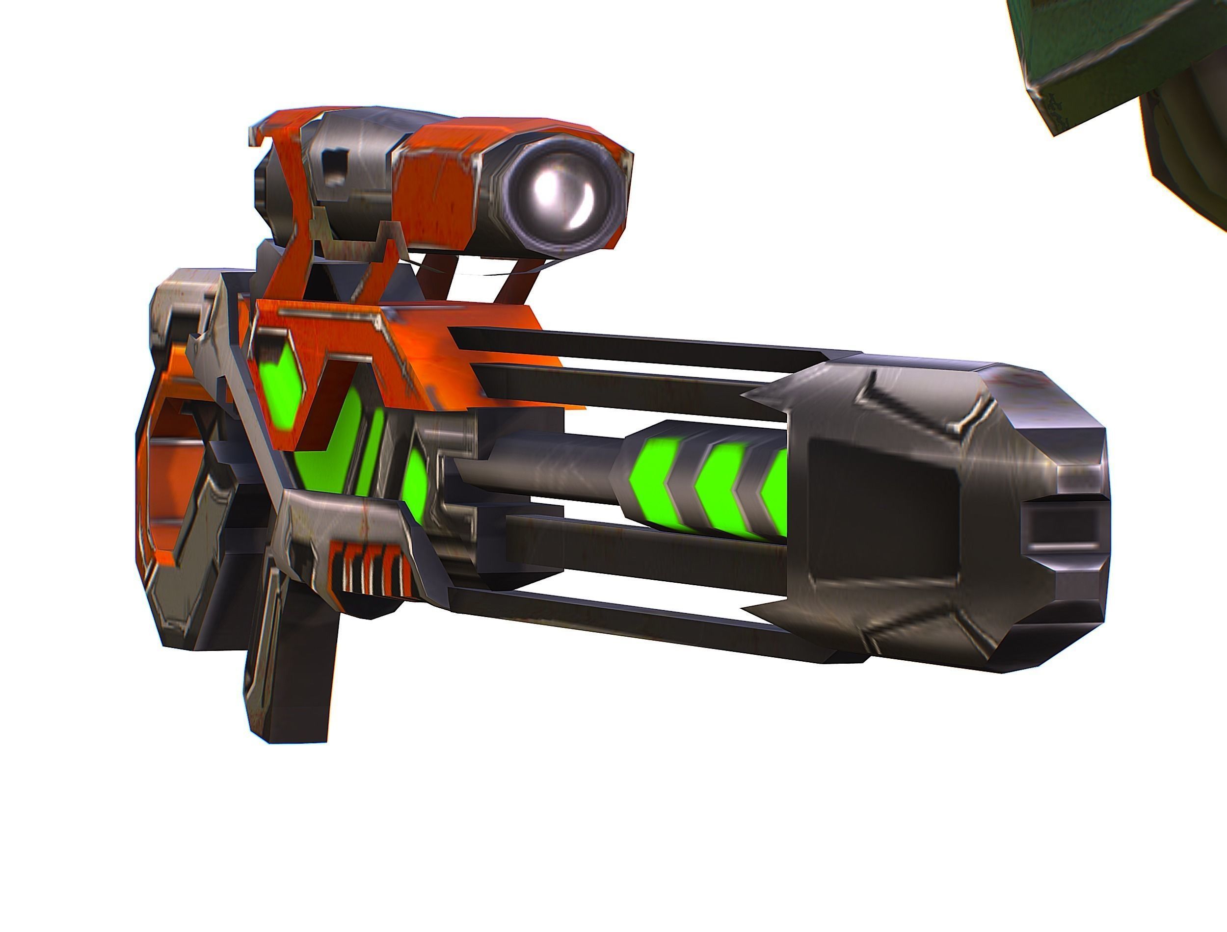 Cartoon Sci-Fi Cyborg Drone Sniper Soldier Low-poly 3D model_54