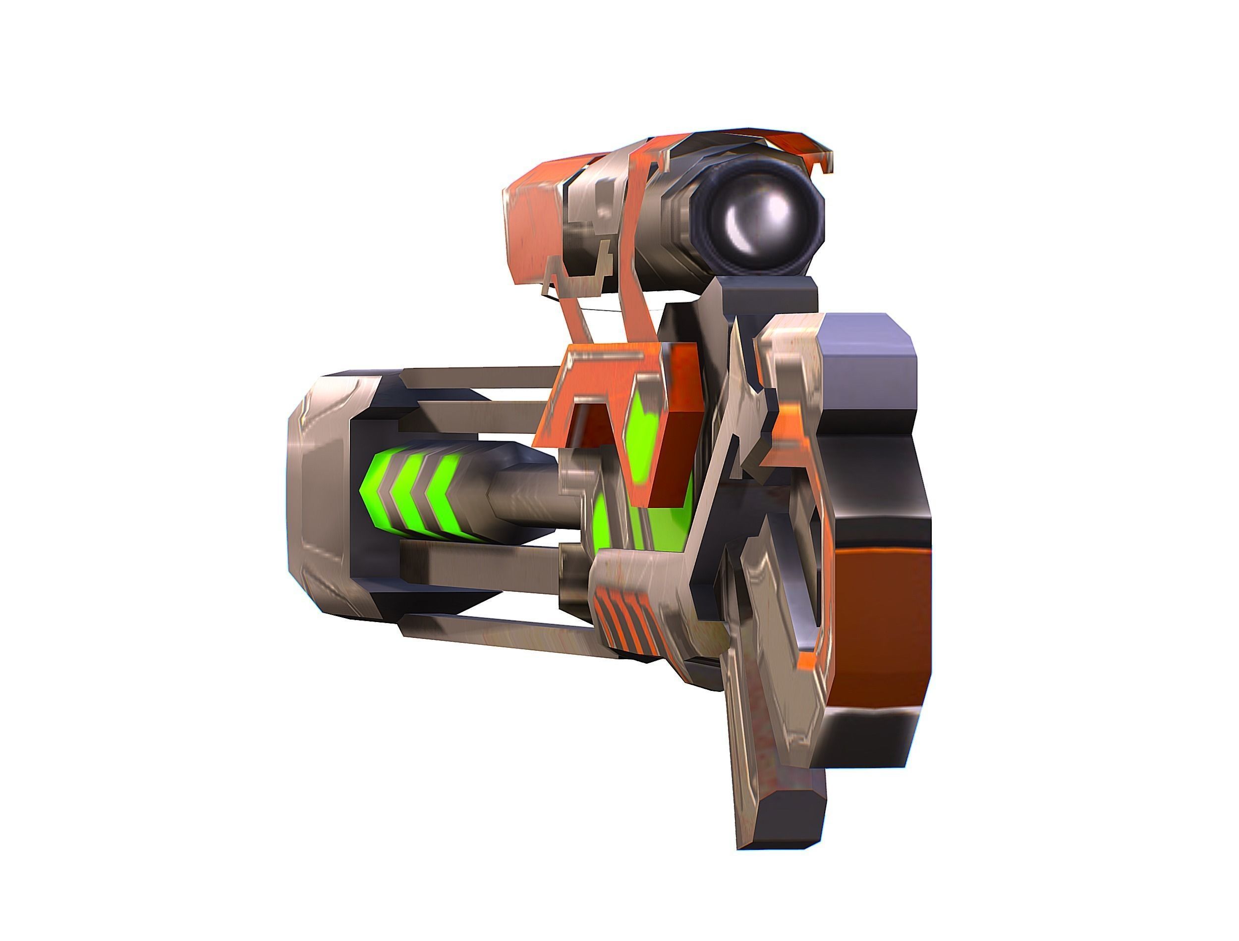Cartoon Sci-Fi Cyborg Drone Sniper Soldier Low-poly 3D model_47