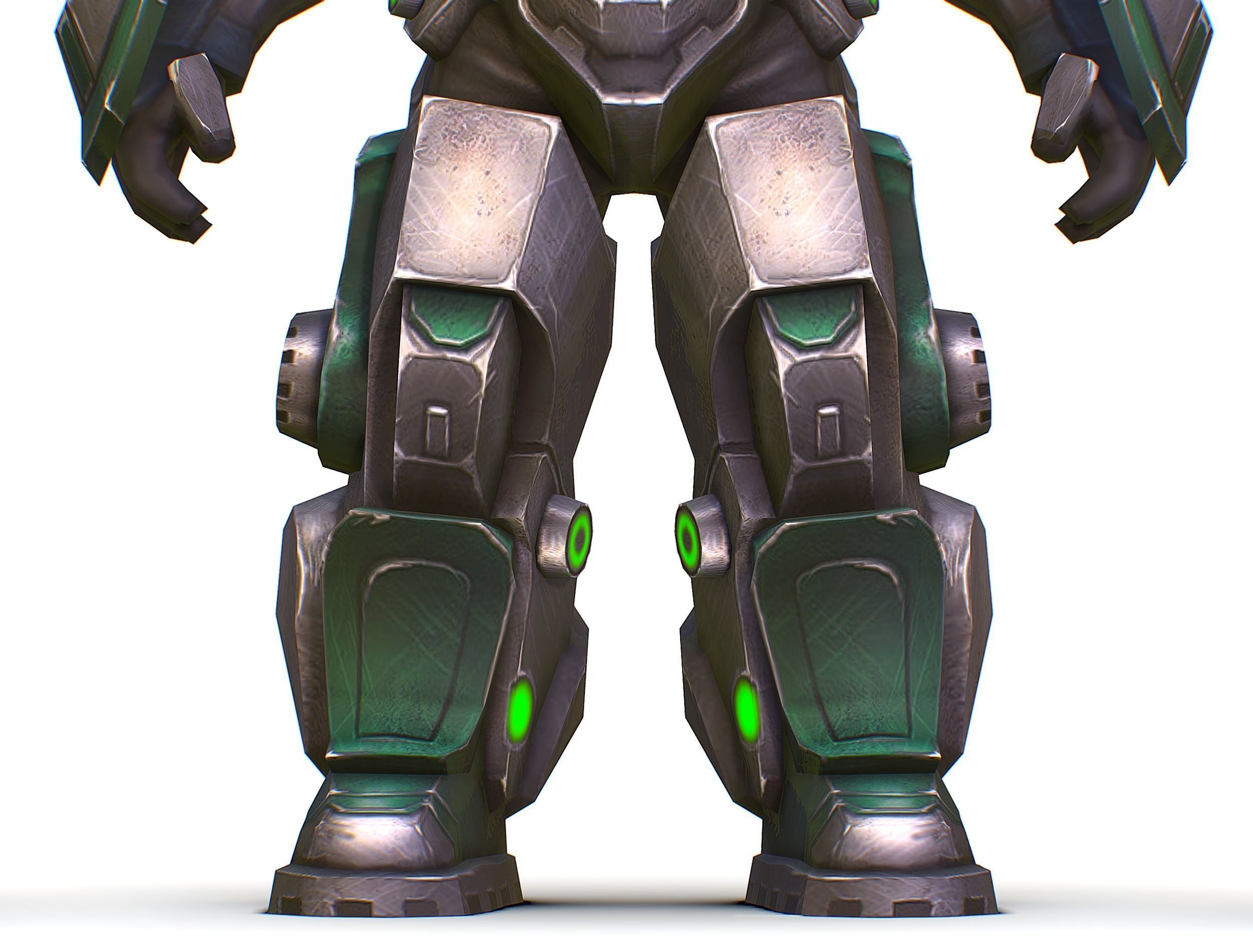 Cartoon Sci-Fi Cyborg Drone Sniper Soldier Low-poly 3D model_30