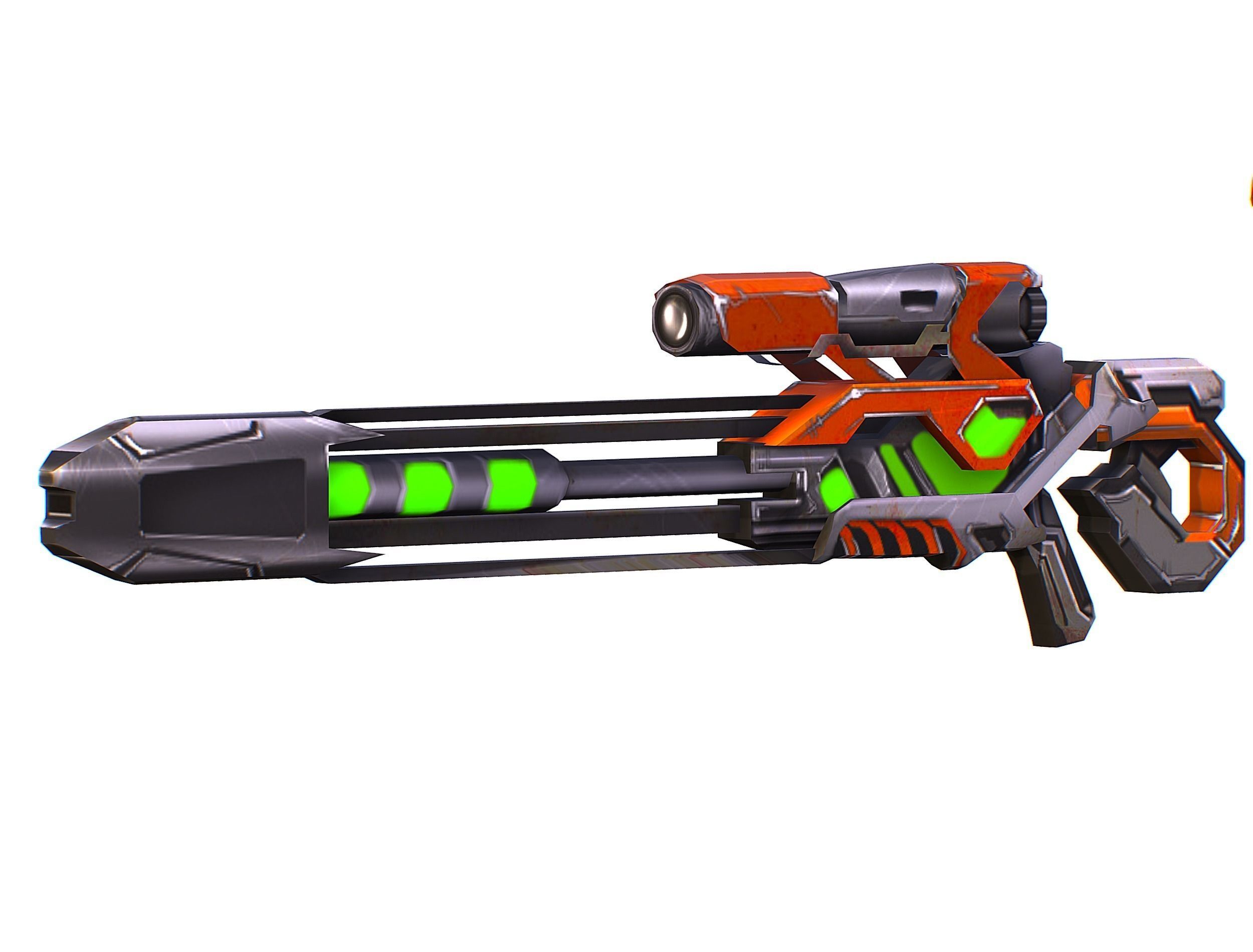 Cartoon Sci-Fi Cyborg Drone Sniper Soldier Low-poly 3D model_49