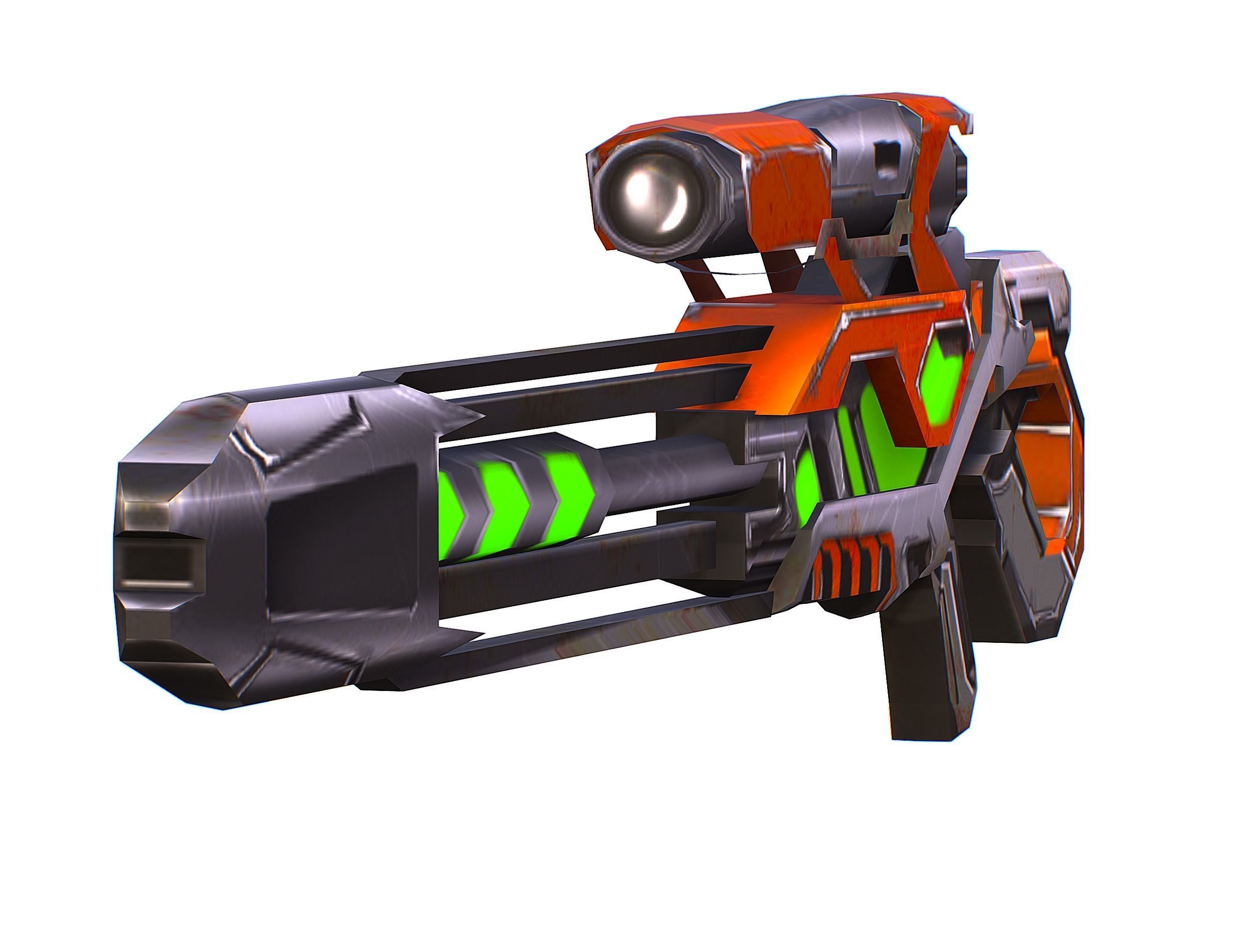 Cartoon Sci-Fi Cyborg Drone Sniper Soldier Low-poly 3D model_51