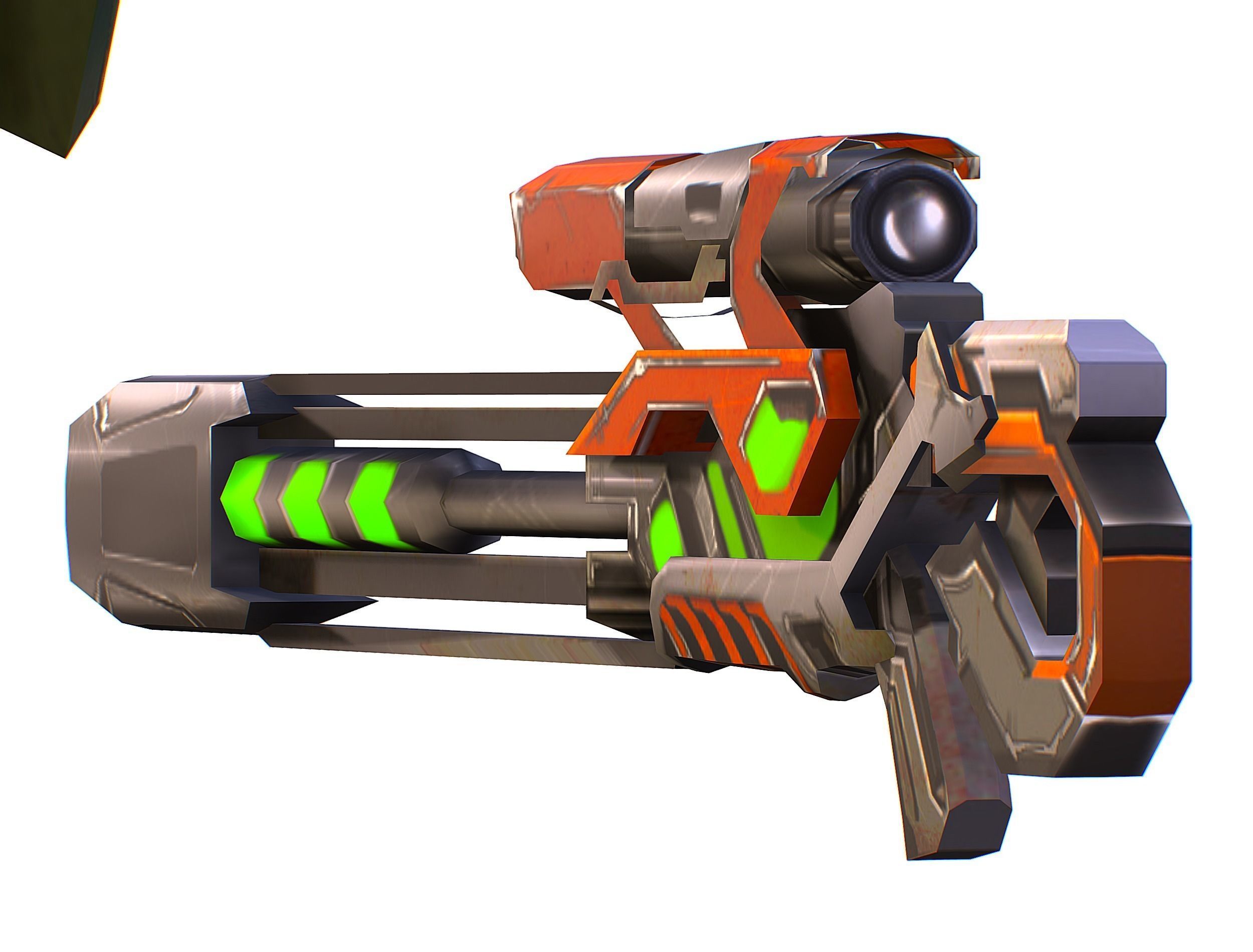 Cartoon Sci-Fi Cyborg Drone Sniper Soldier Low-poly 3D model_48