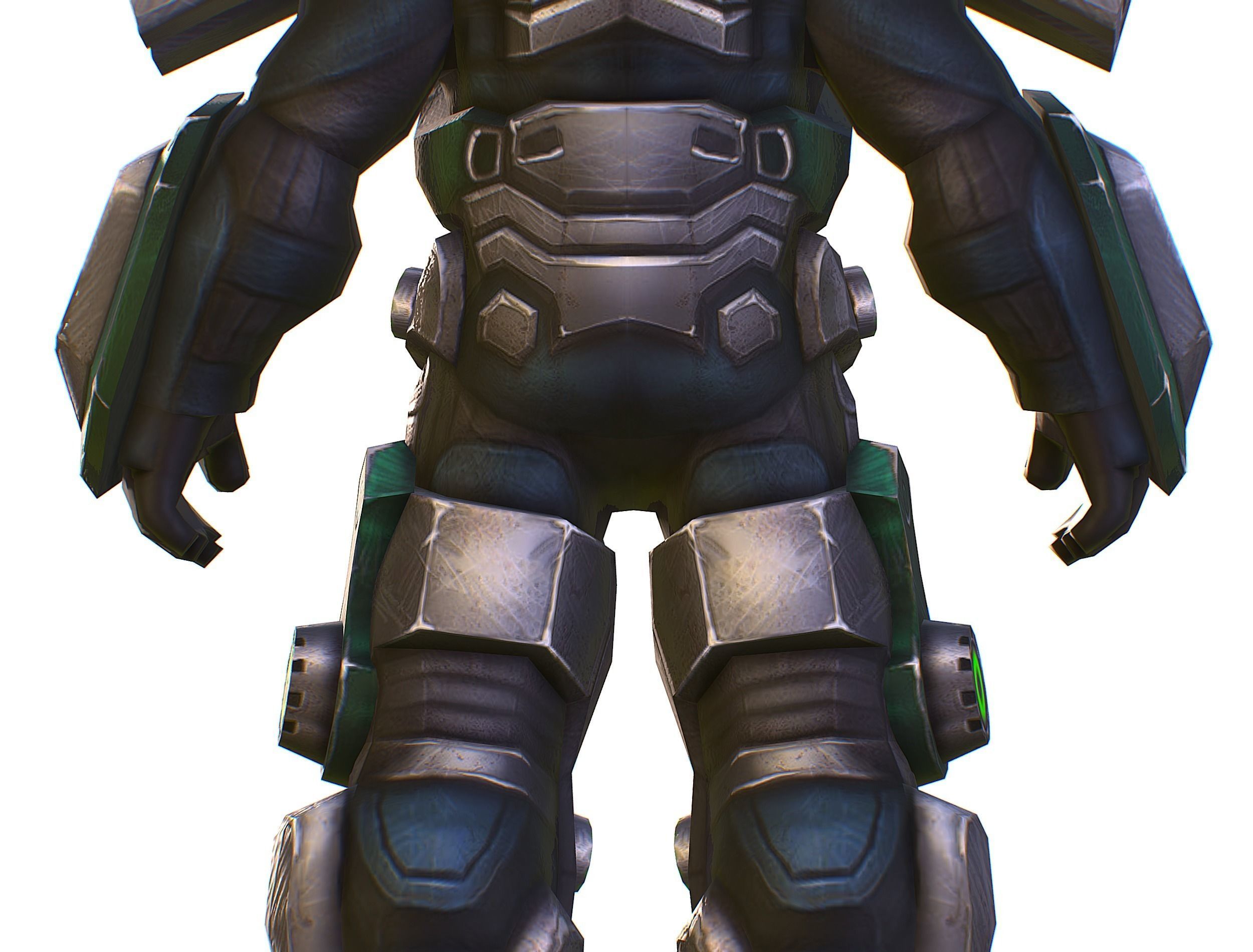 Cartoon Sci-Fi Cyborg Drone Sniper Soldier Low-poly 3D model_32