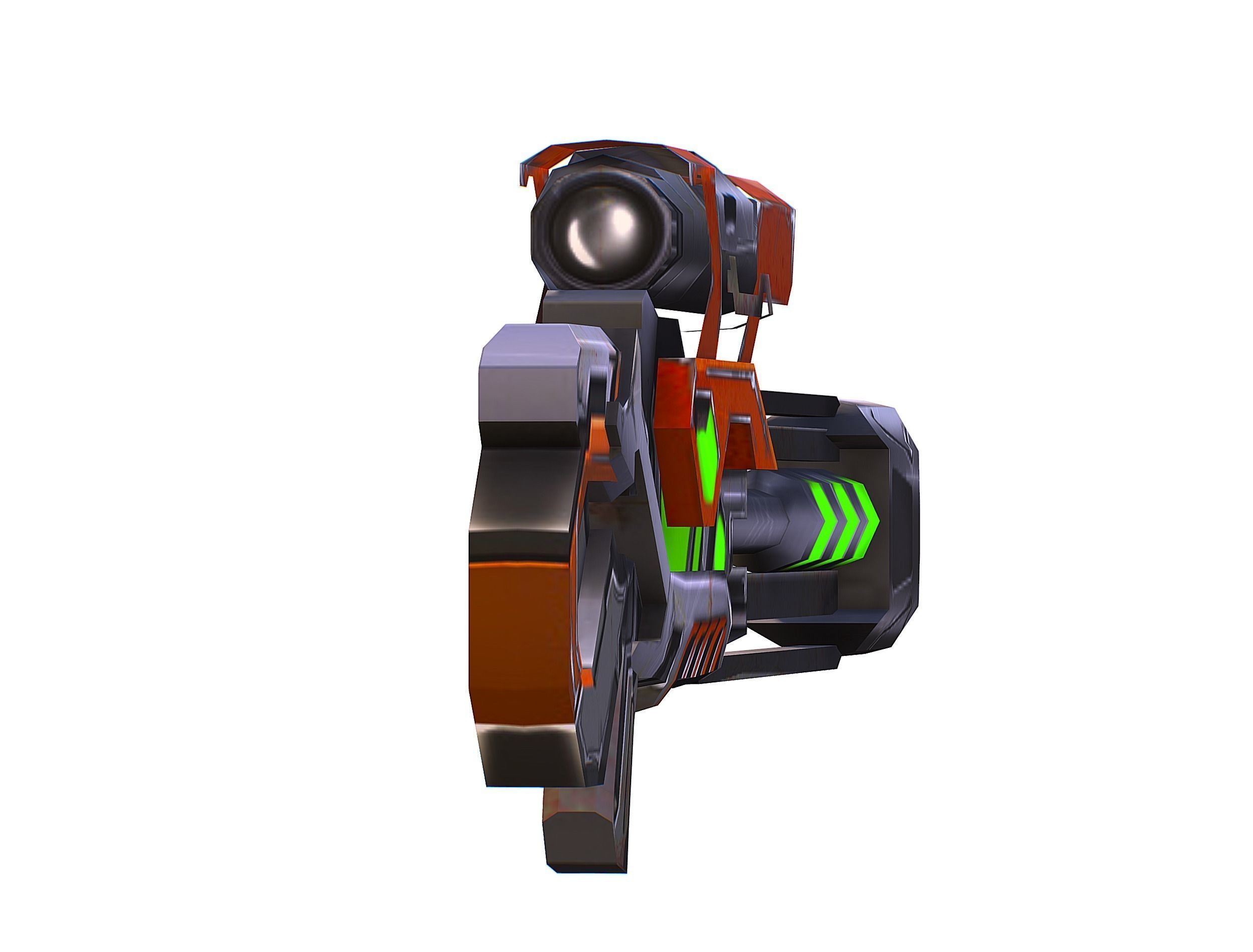 Cartoon Sci-Fi Cyborg Drone Sniper Soldier Low-poly 3D model_45