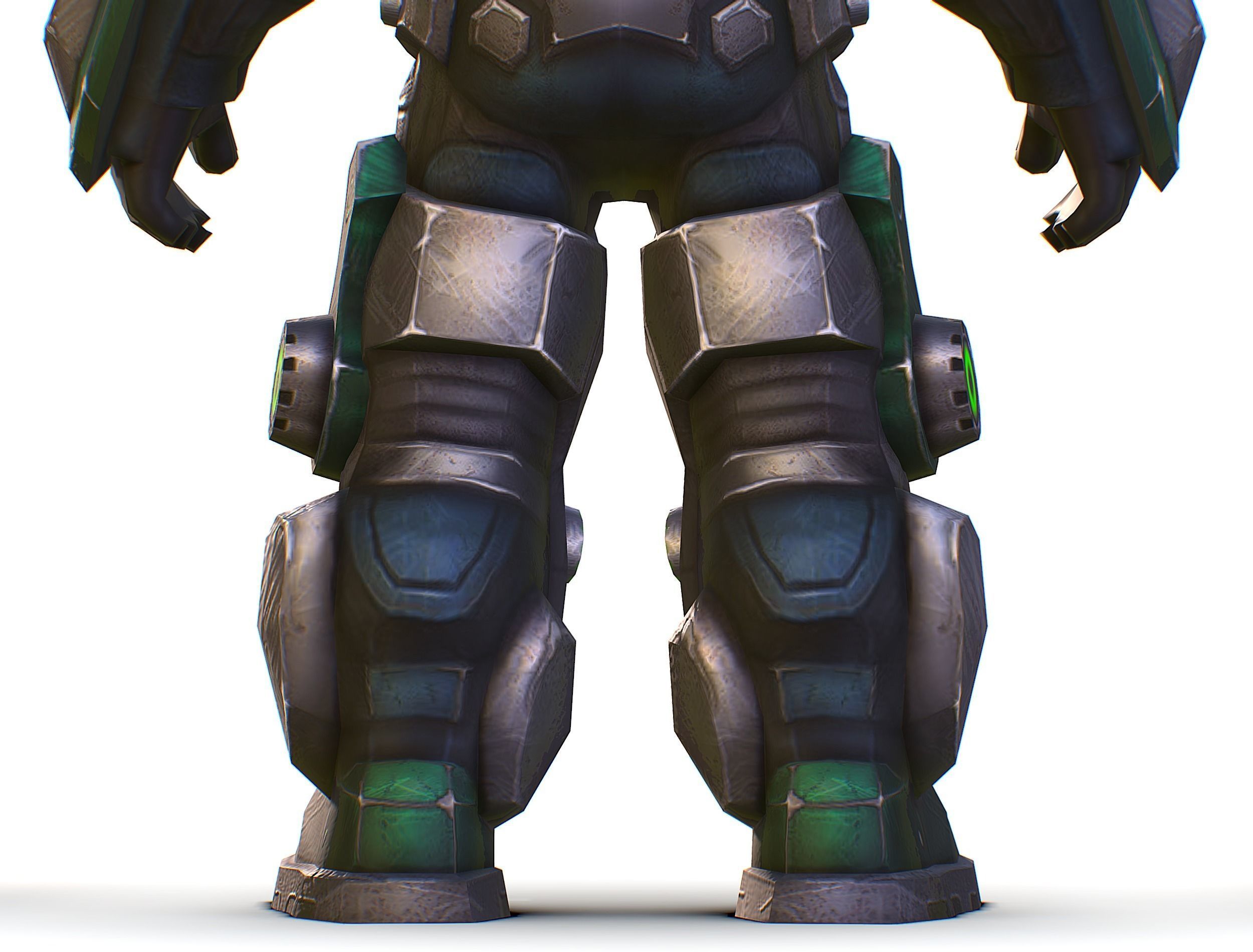 Cartoon Sci-Fi Cyborg Drone Sniper Soldier Low-poly 3D model_33