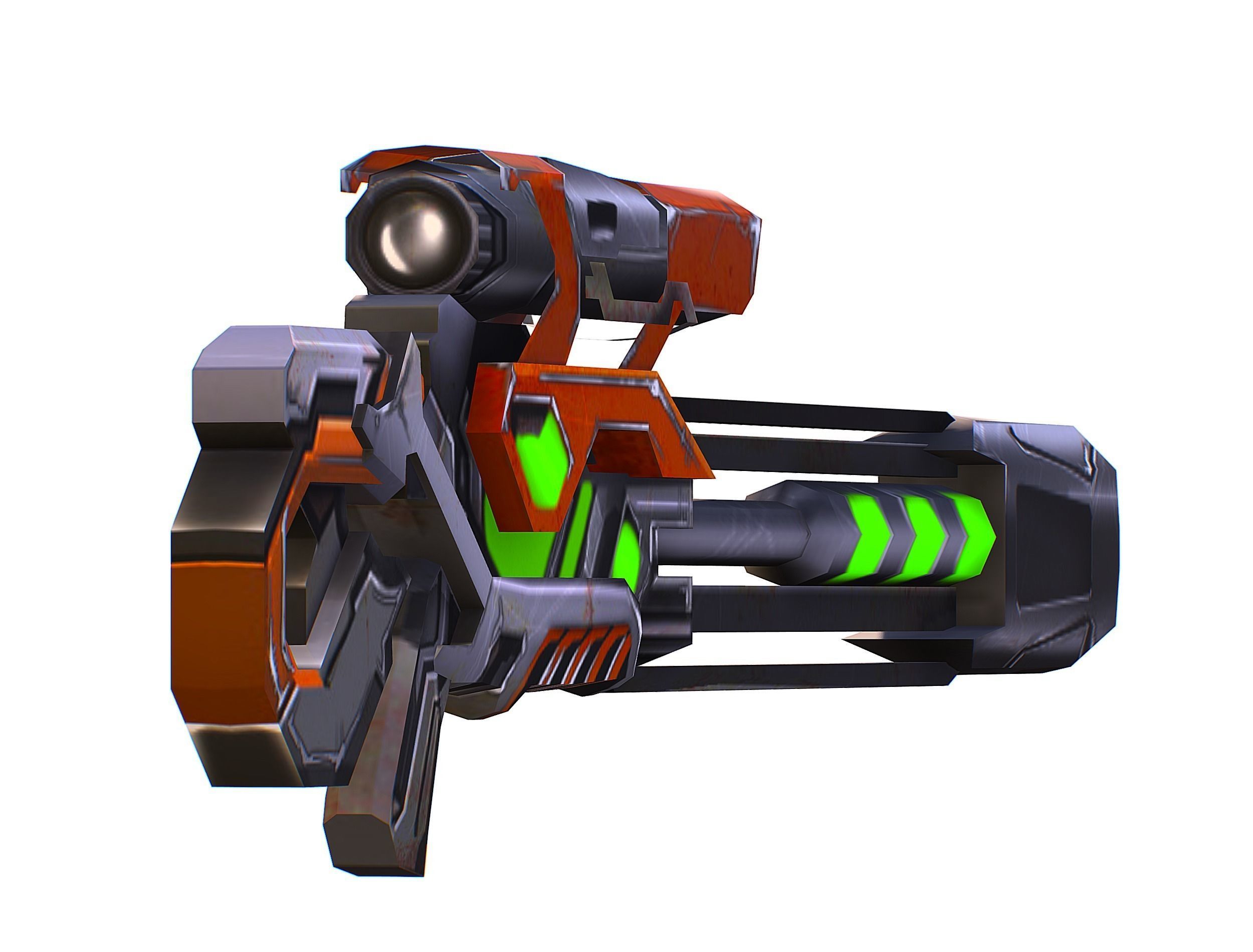 Cartoon Sci-Fi Cyborg Drone Sniper Soldier Low-poly 3D model_44