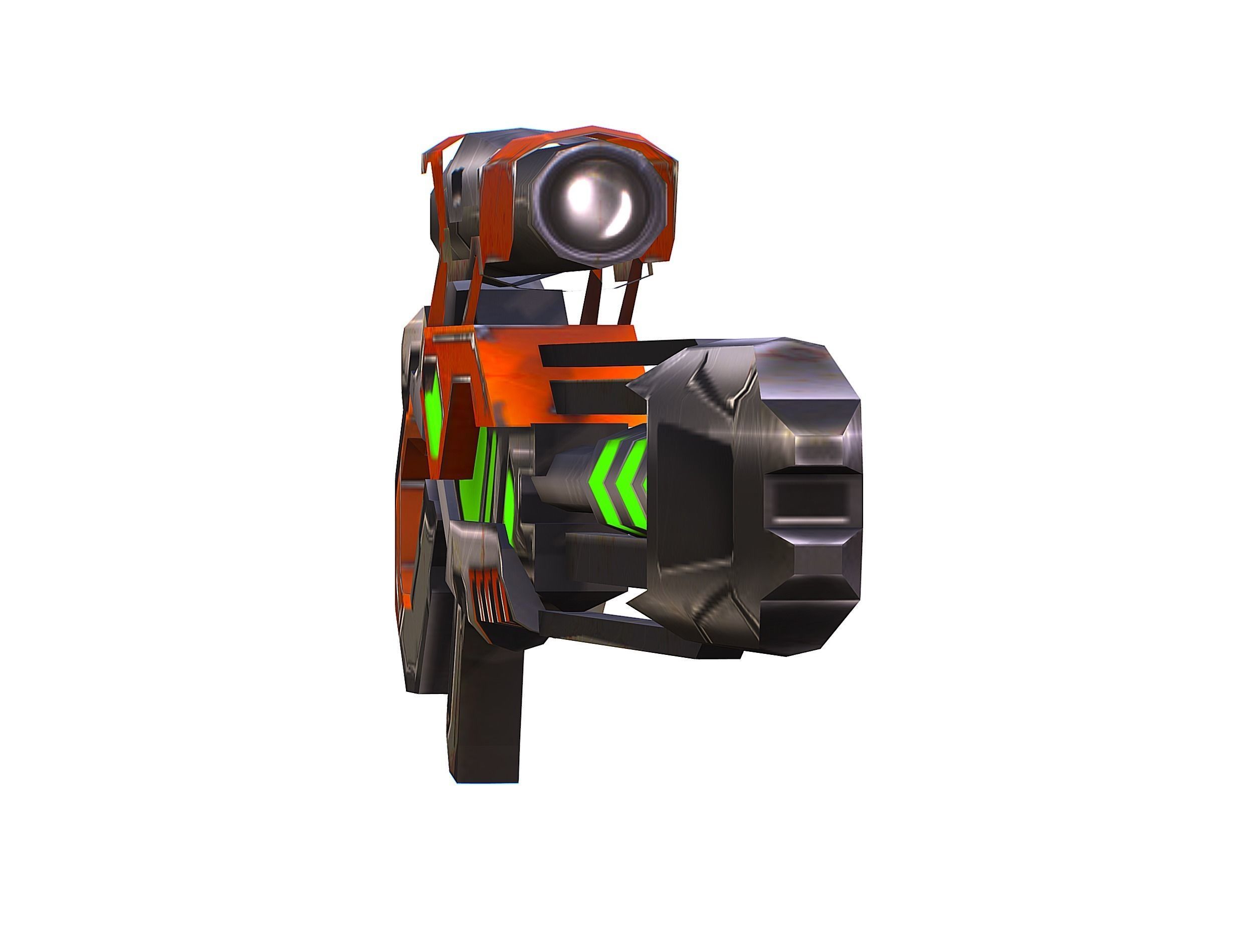 Cartoon Sci-Fi Cyborg Drone Sniper Soldier Low-poly 3D model_53