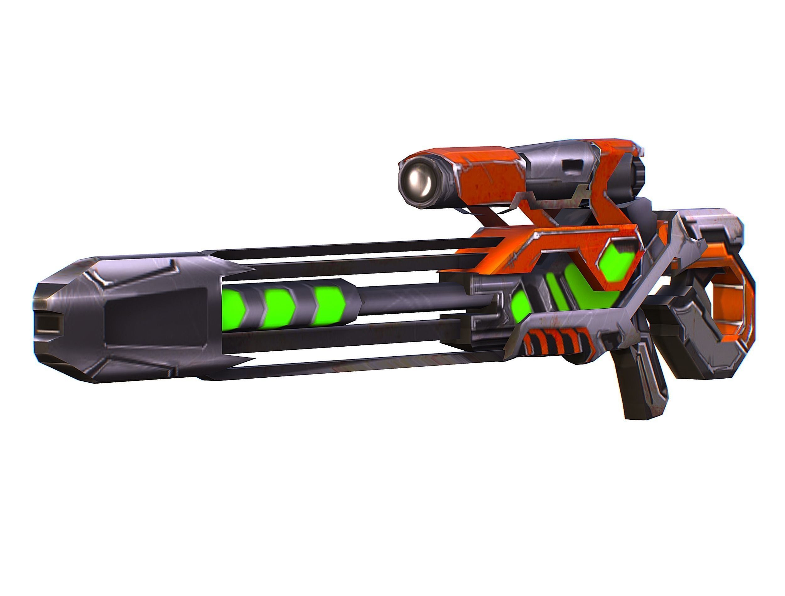 Cartoon Sci-Fi Cyborg Drone Sniper Soldier Low-poly 3D model_50