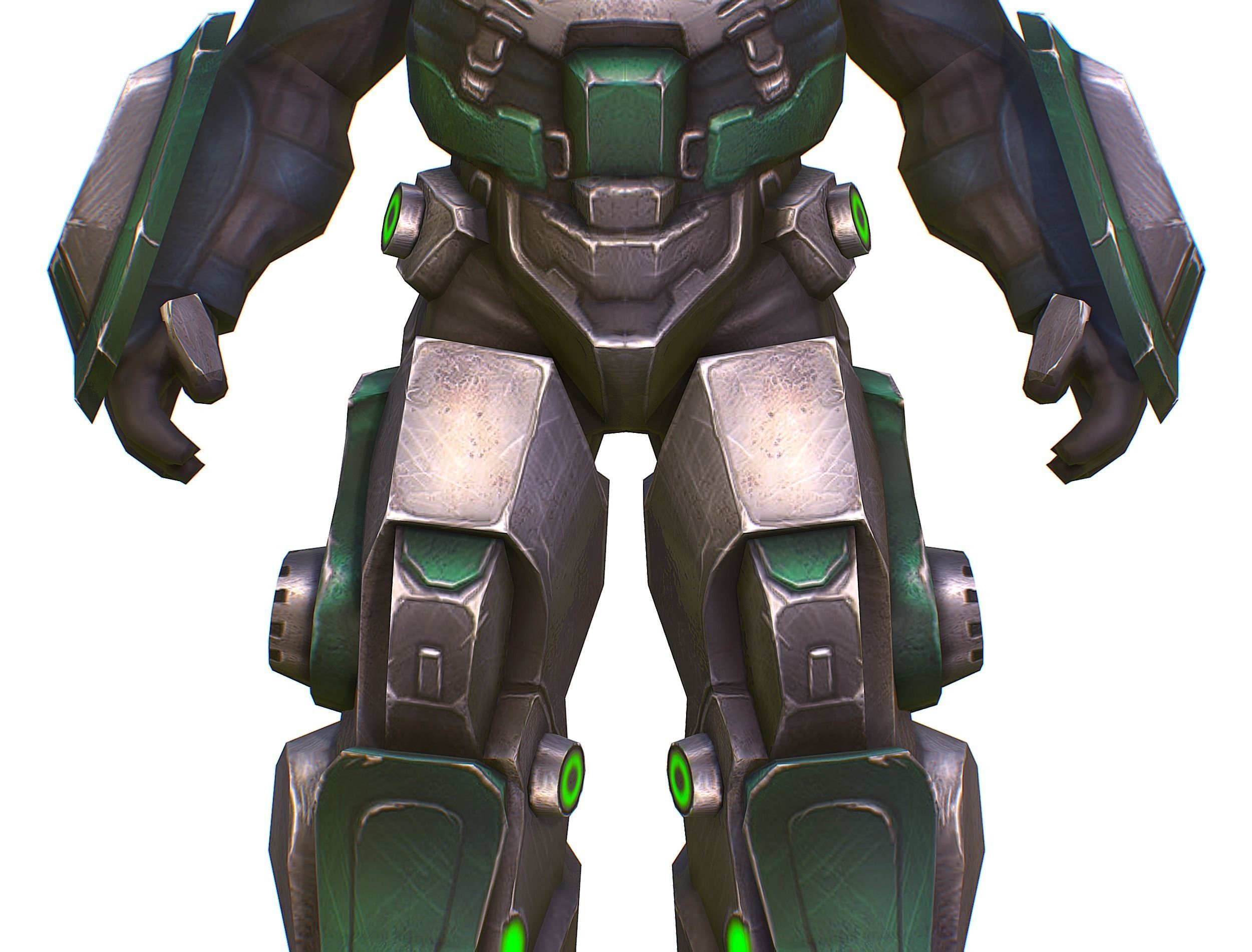 Cartoon Sci-Fi Cyborg Drone Sniper Soldier Low-poly 3D model_29