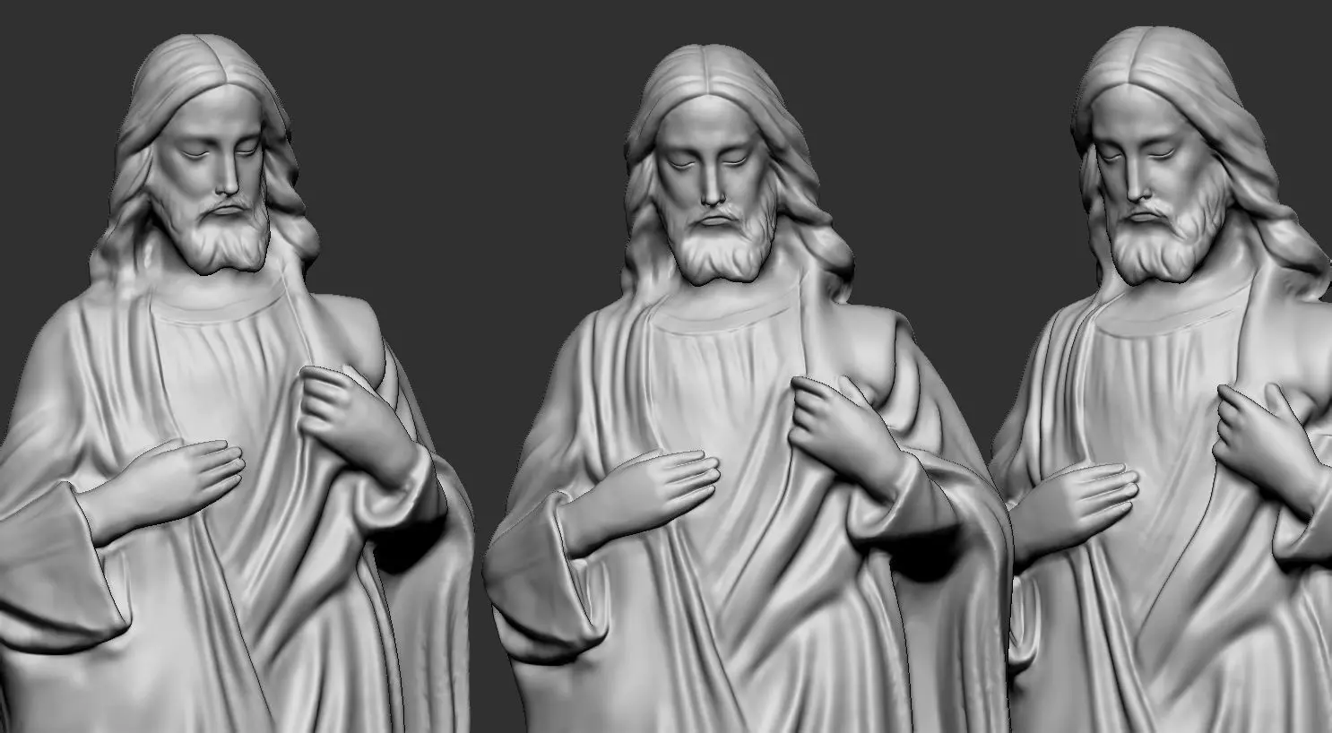 Jesus Christ Statue - High Poly Decimated 3D model_0