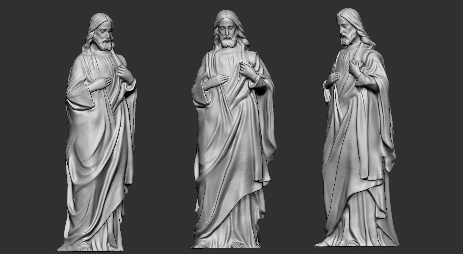 Jesus Christ Statue - High Poly Decimated 3D model_1