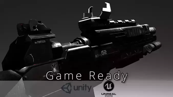 Sci-fi Assault Rifle  Game Ready  - G2