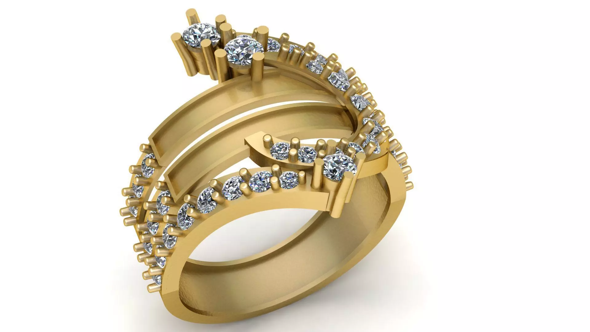 Stylish Engagement Diamond Ring 3d Printable Model 3D print model