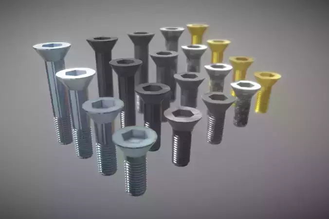 Allen Screws PBR Low-Poly AR VR