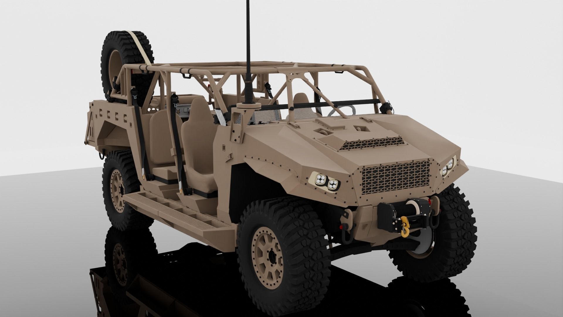 POLARIS DAGOR A1 - ultra-light tactical vehicle for military use Low-poly 3D model_1