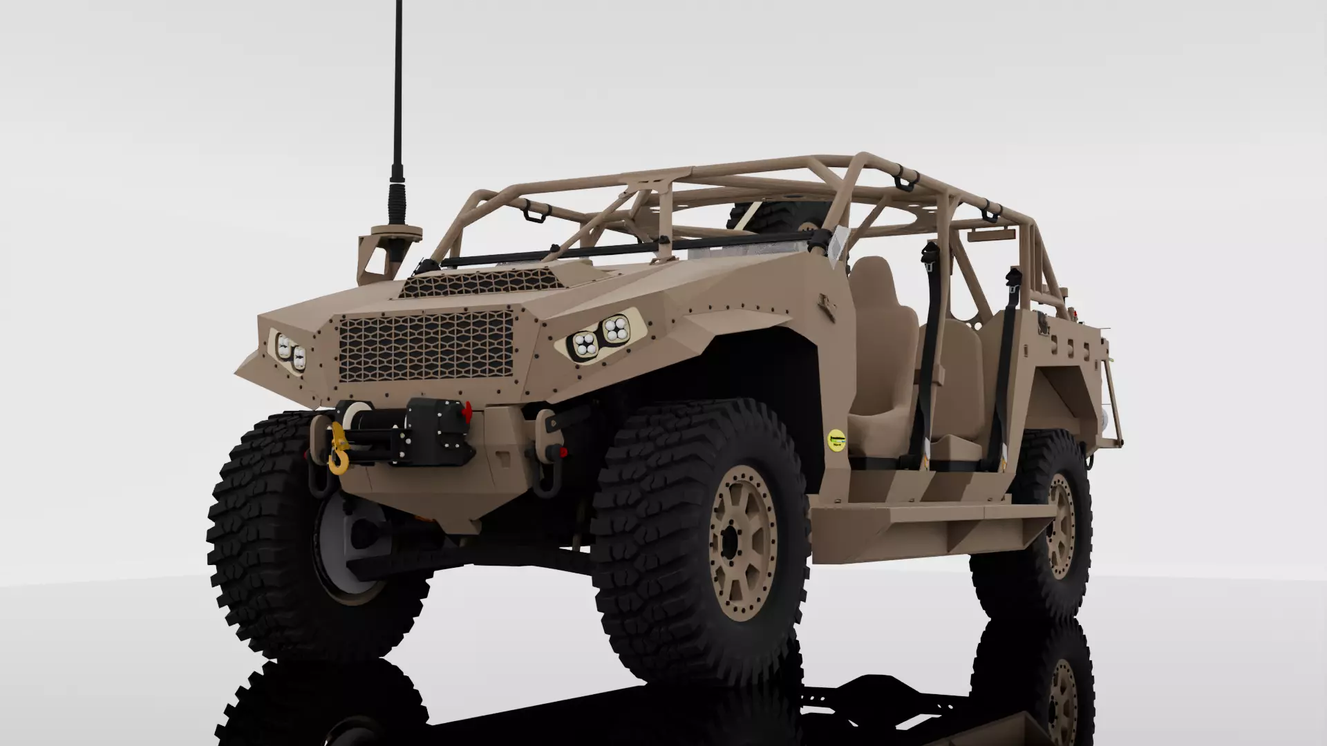 POLARIS DAGOR A1 - ultra-light tactical vehicle for military use Low-poly 3D model_0