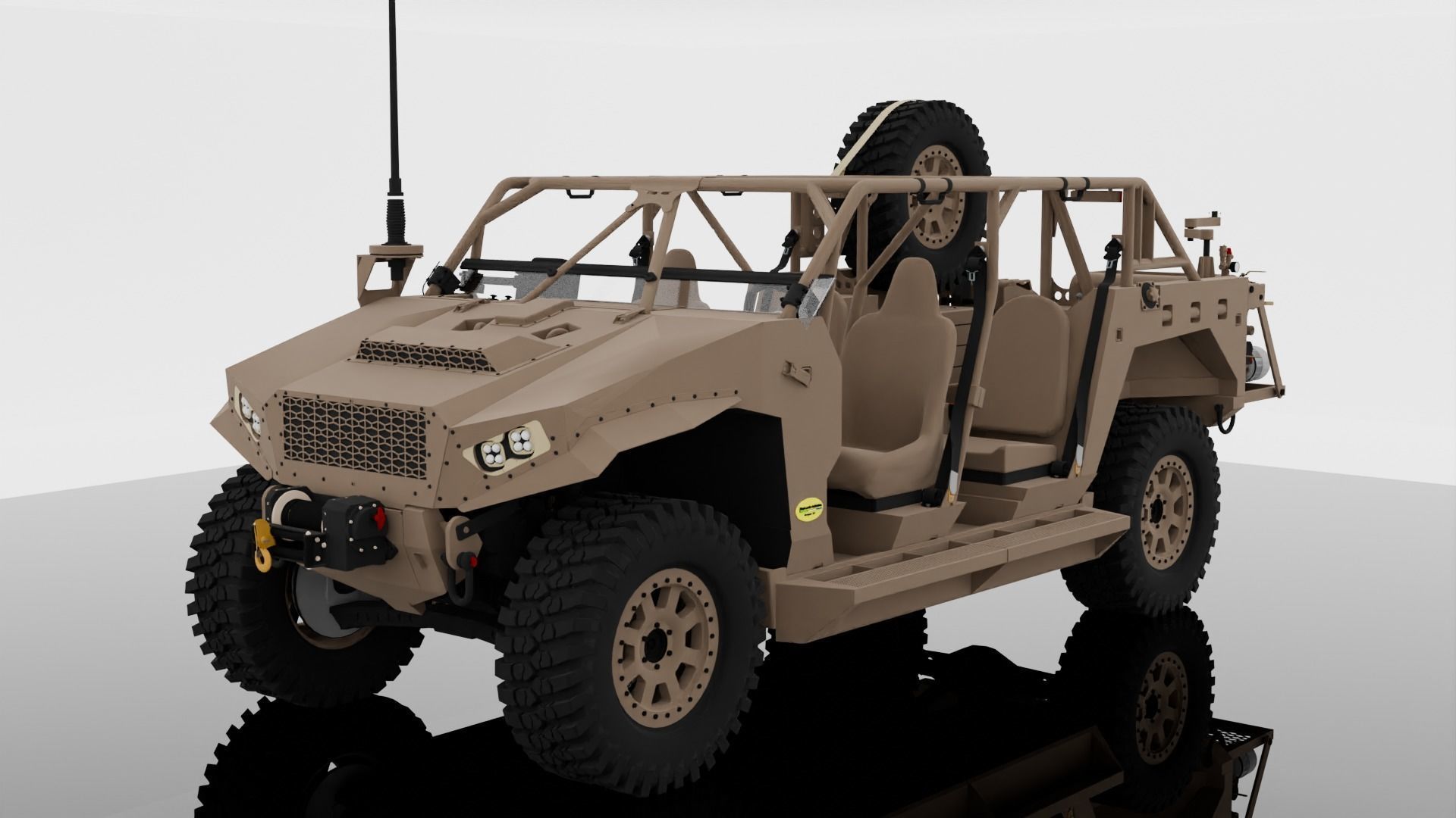 POLARIS DAGOR A1 - ultra-light tactical vehicle for military use Low-poly 3D model_2