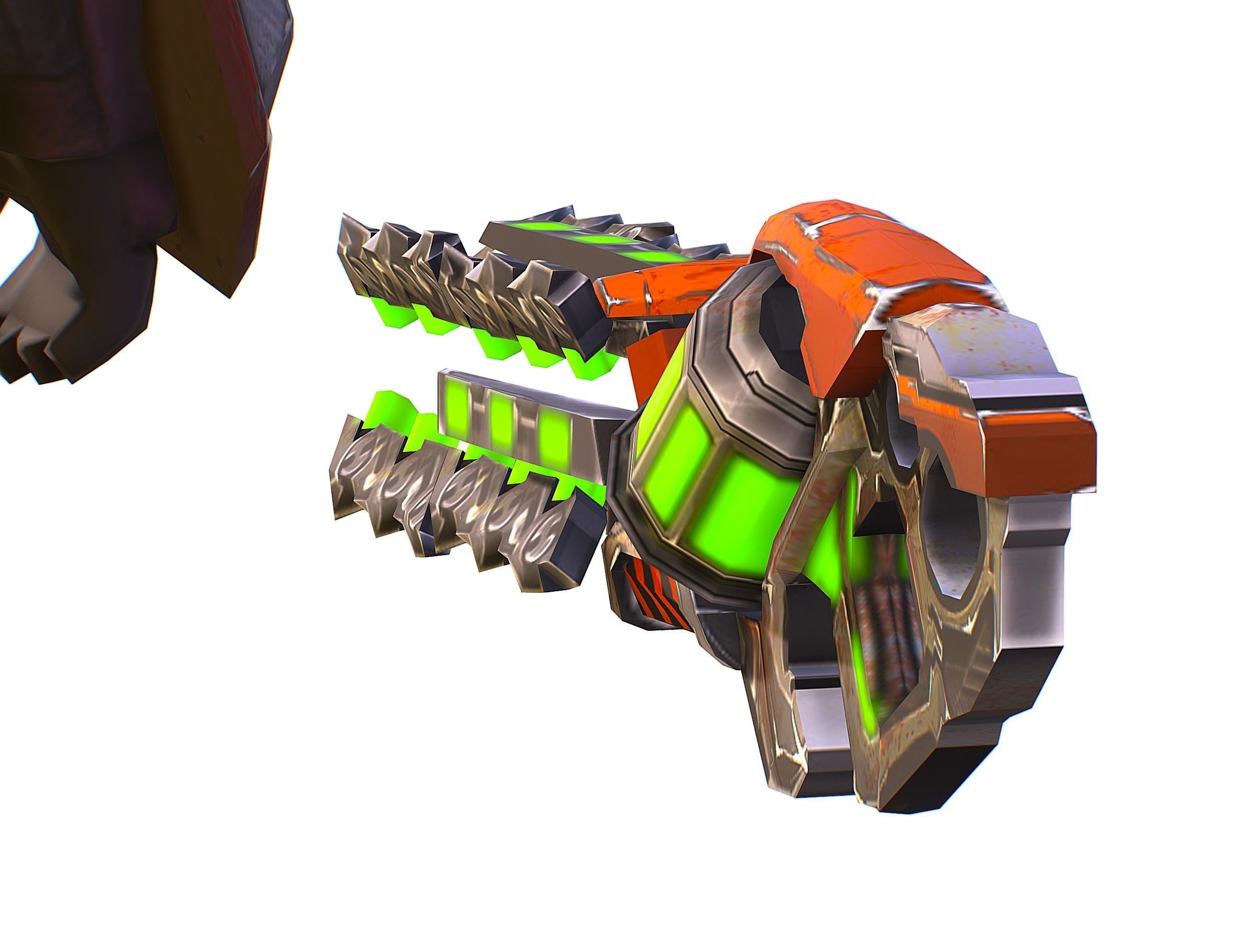 Cyborg Machine Gun with Automatic Rifle and Pistol - 3dsMax Low-poly 3D model_44