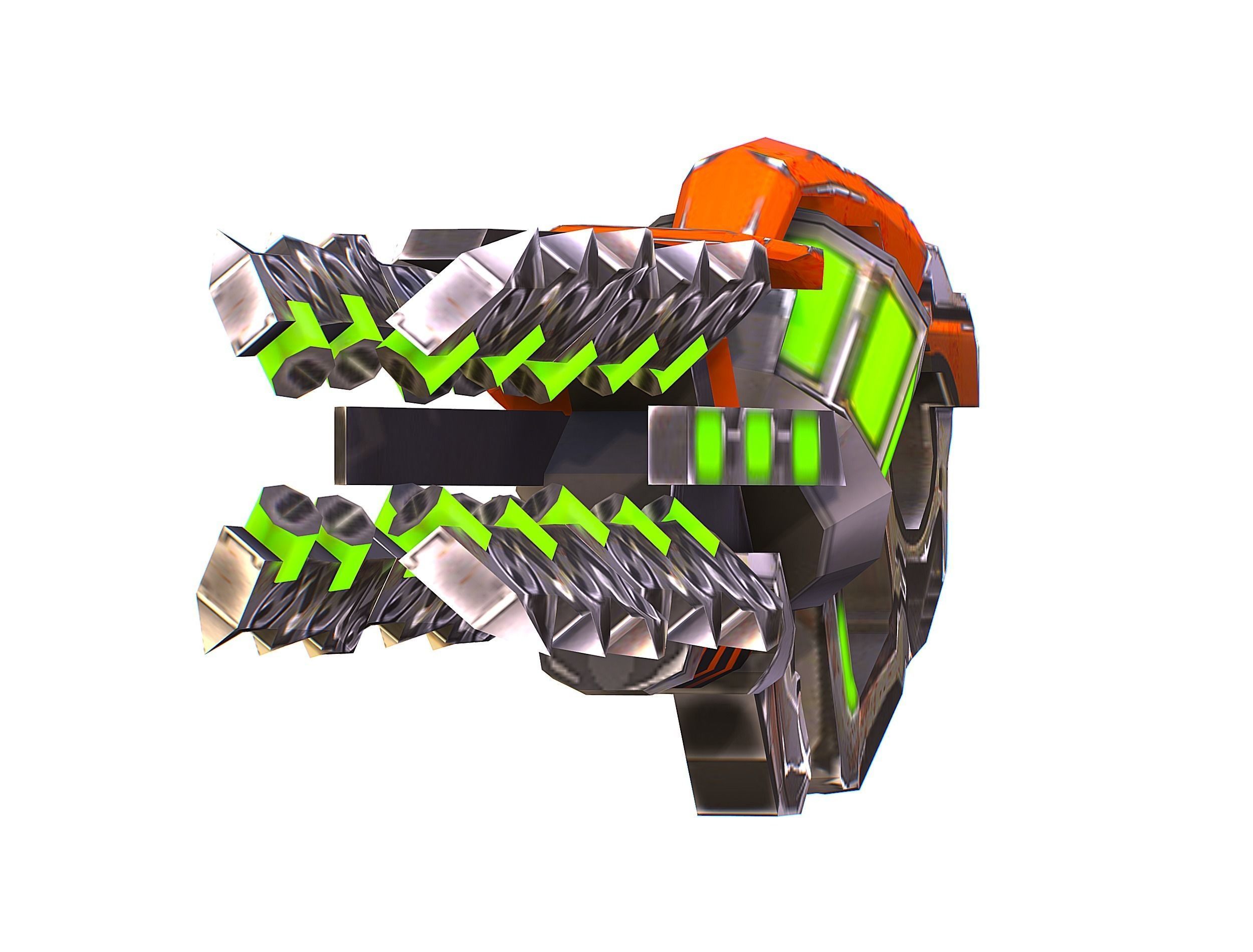 Cyborg Machine Gun with Automatic Rifle and Pistol - 3dsMax Low-poly 3D model_48