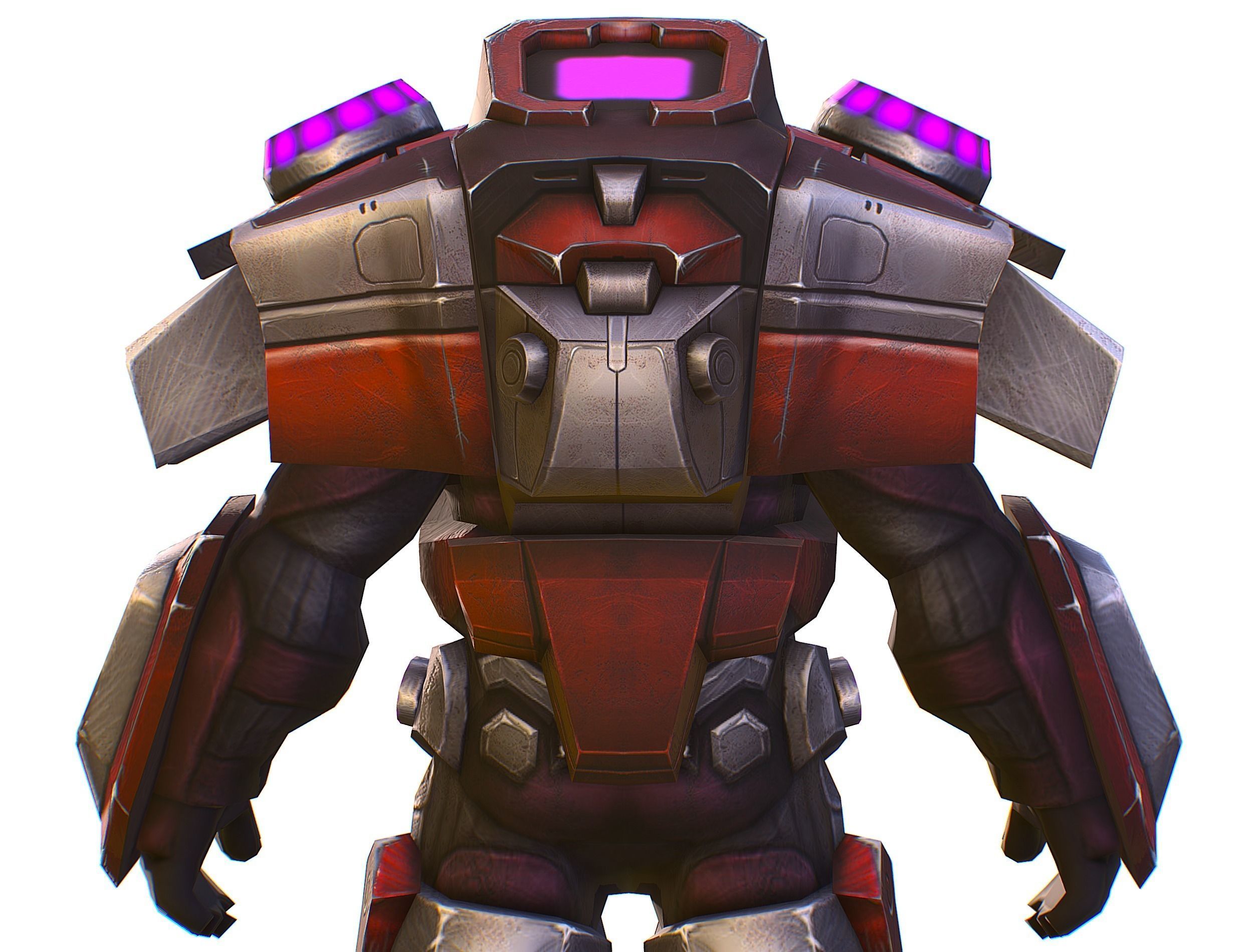 Cyborg Machine Gun with Automatic Rifle and Pistol - 3dsMax Low-poly 3D model_29