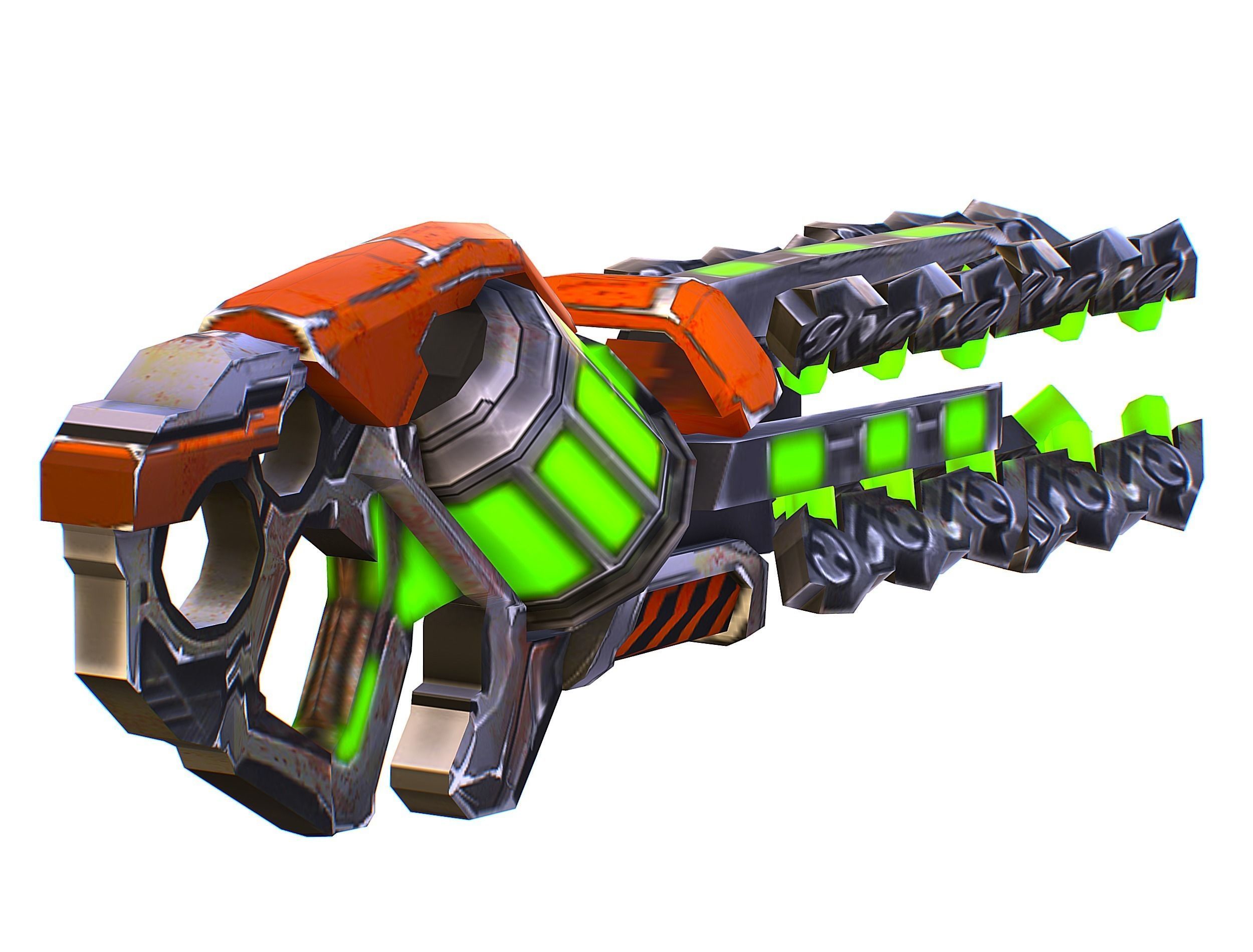 Cyborg Machine Gun with Automatic Rifle and Pistol - 3dsMax Low-poly 3D model_41