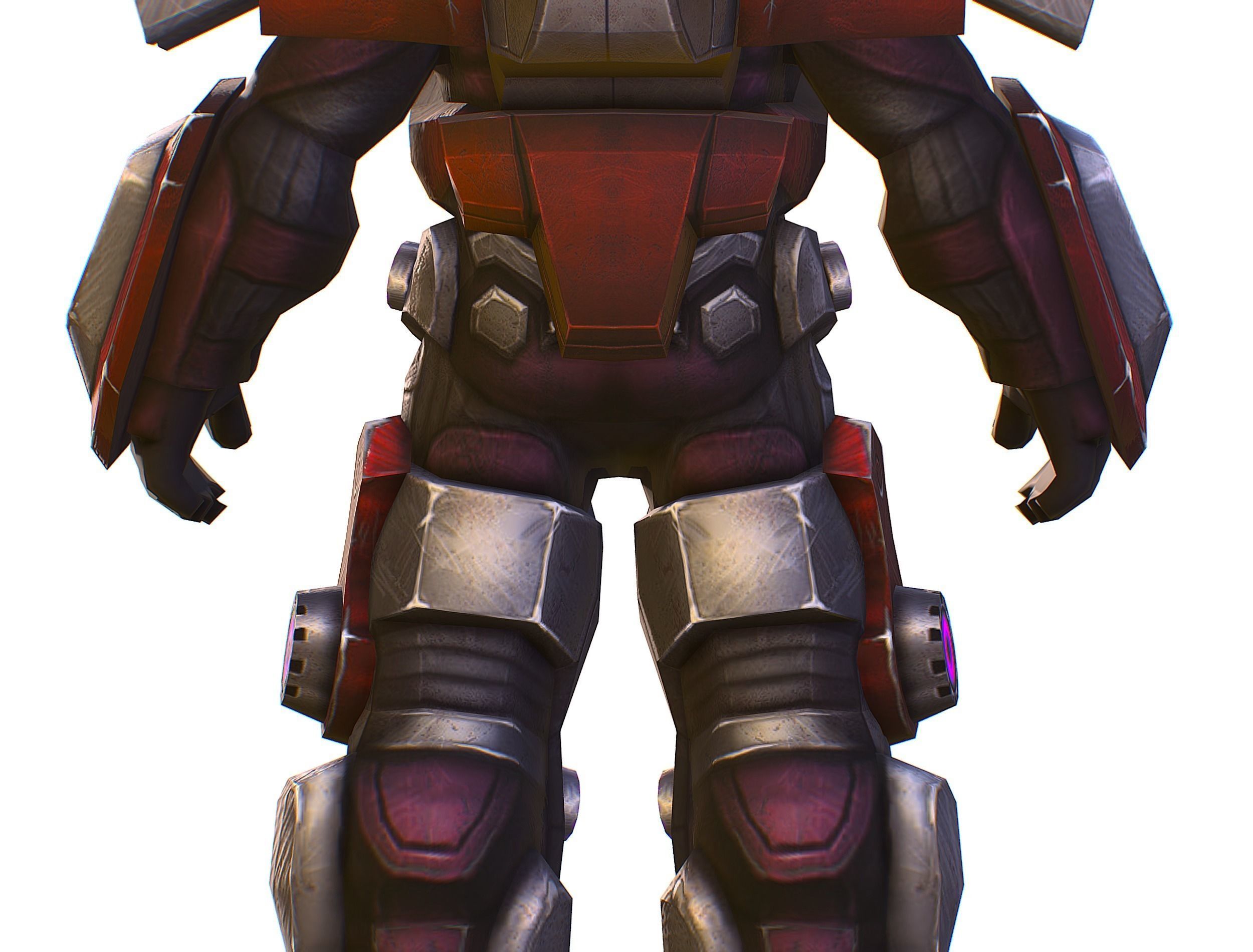 Cyborg Machine Gun with Automatic Rifle and Pistol - 3dsMax Low-poly 3D model_30