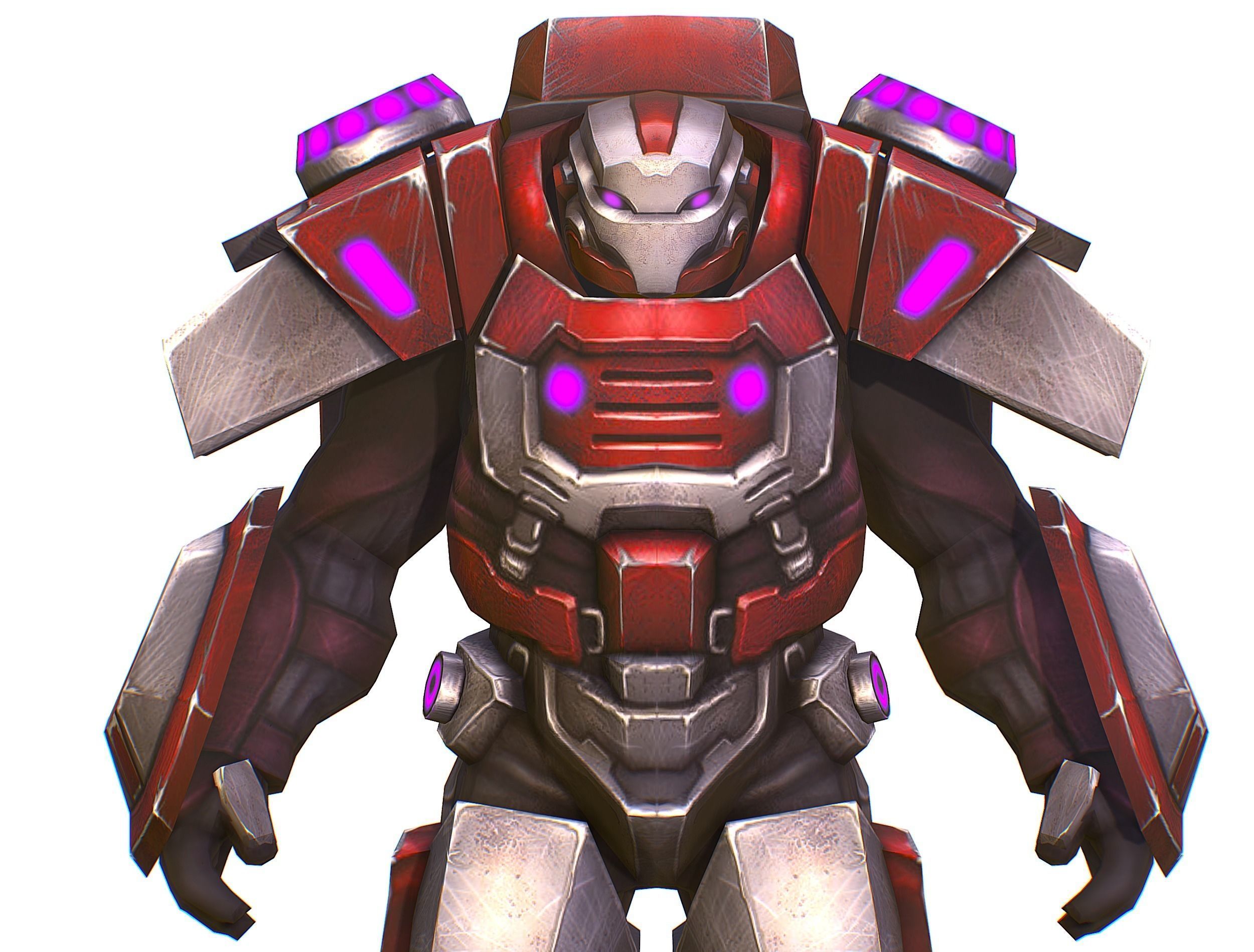 Cyborg Machine Gun with Automatic Rifle and Pistol - 3dsMax Low-poly 3D model_26