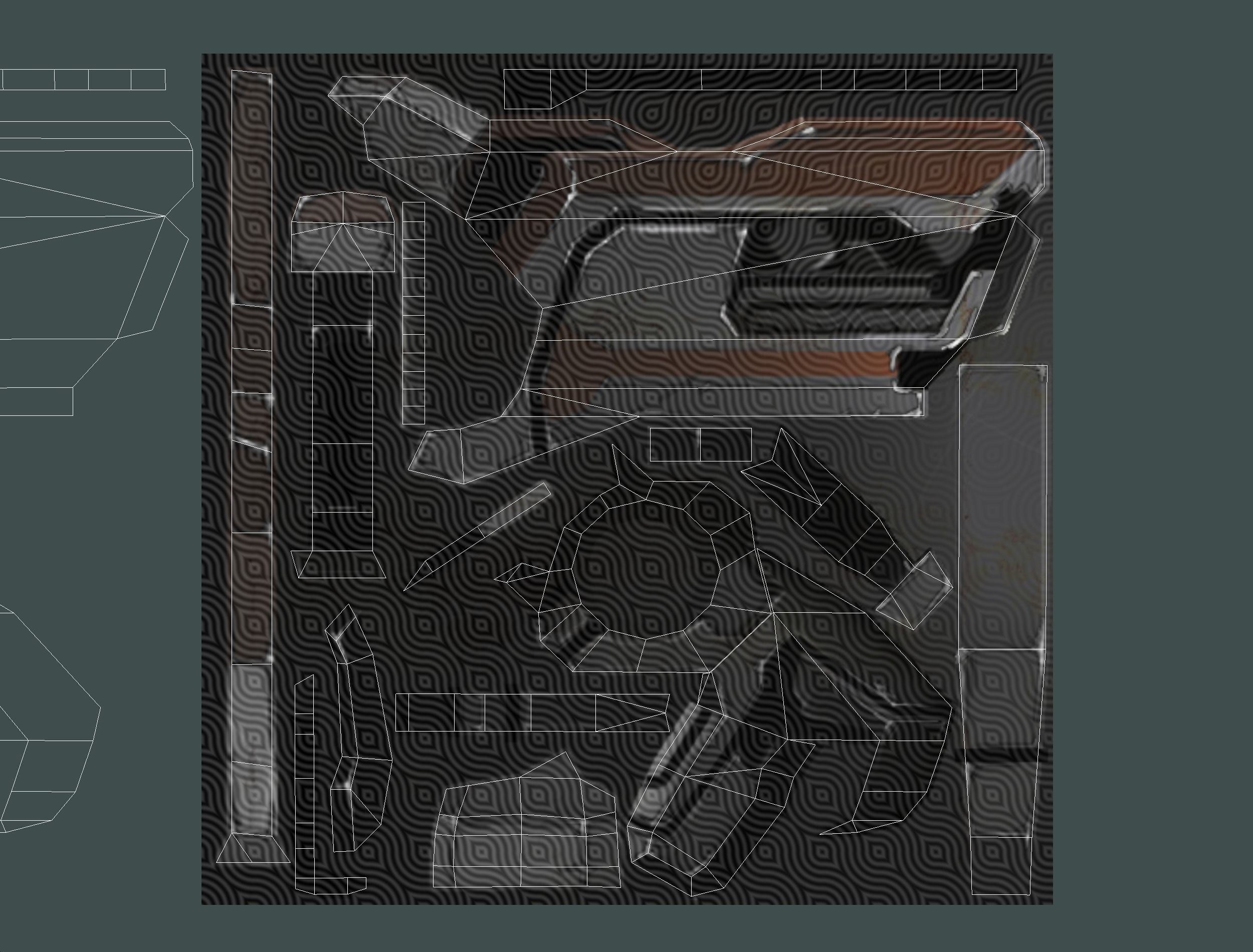 Cyborg Machine Gun with Automatic Rifle and Pistol - 3dsMax Low-poly 3D model_66
