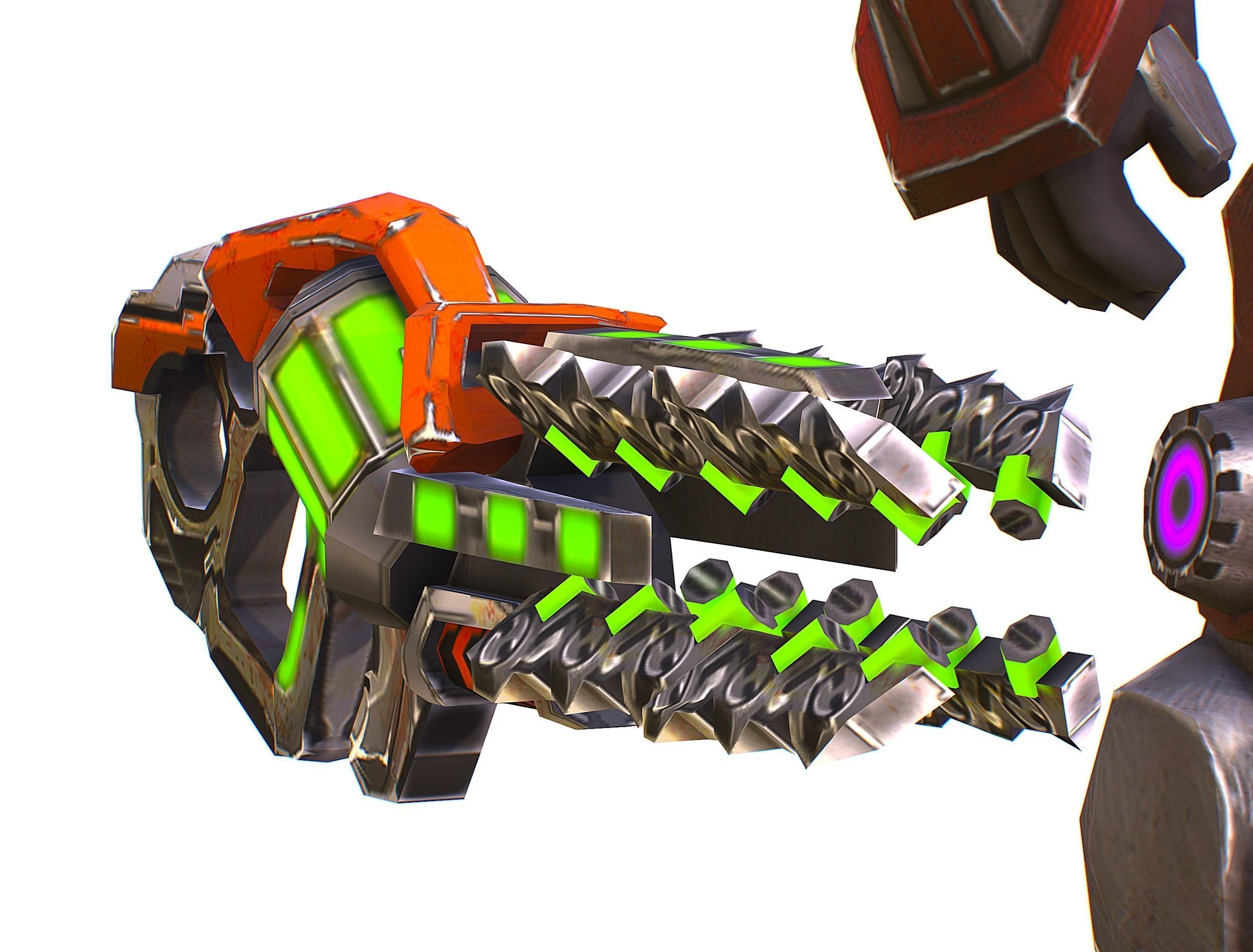 Cyborg Machine Gun with Automatic Rifle and Pistol - 3dsMax Low-poly 3D model_38