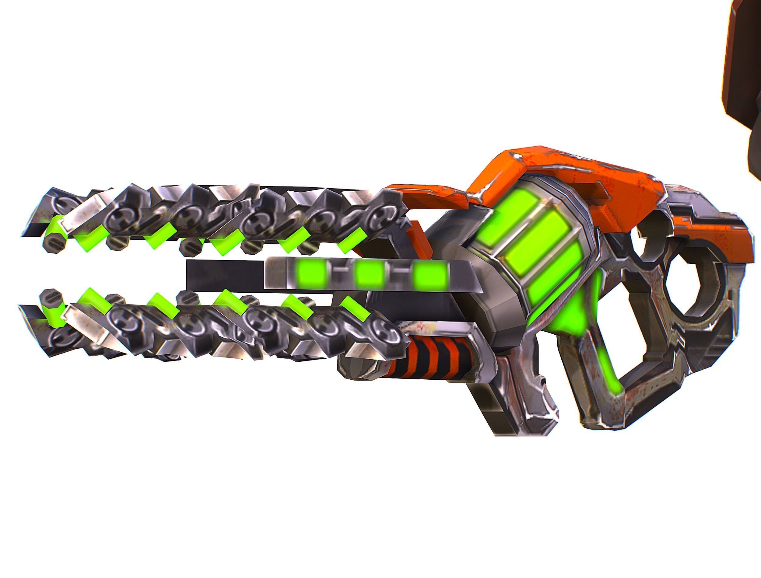 Cyborg Machine Gun with Automatic Rifle and Pistol - 3dsMax Low-poly 3D model_46