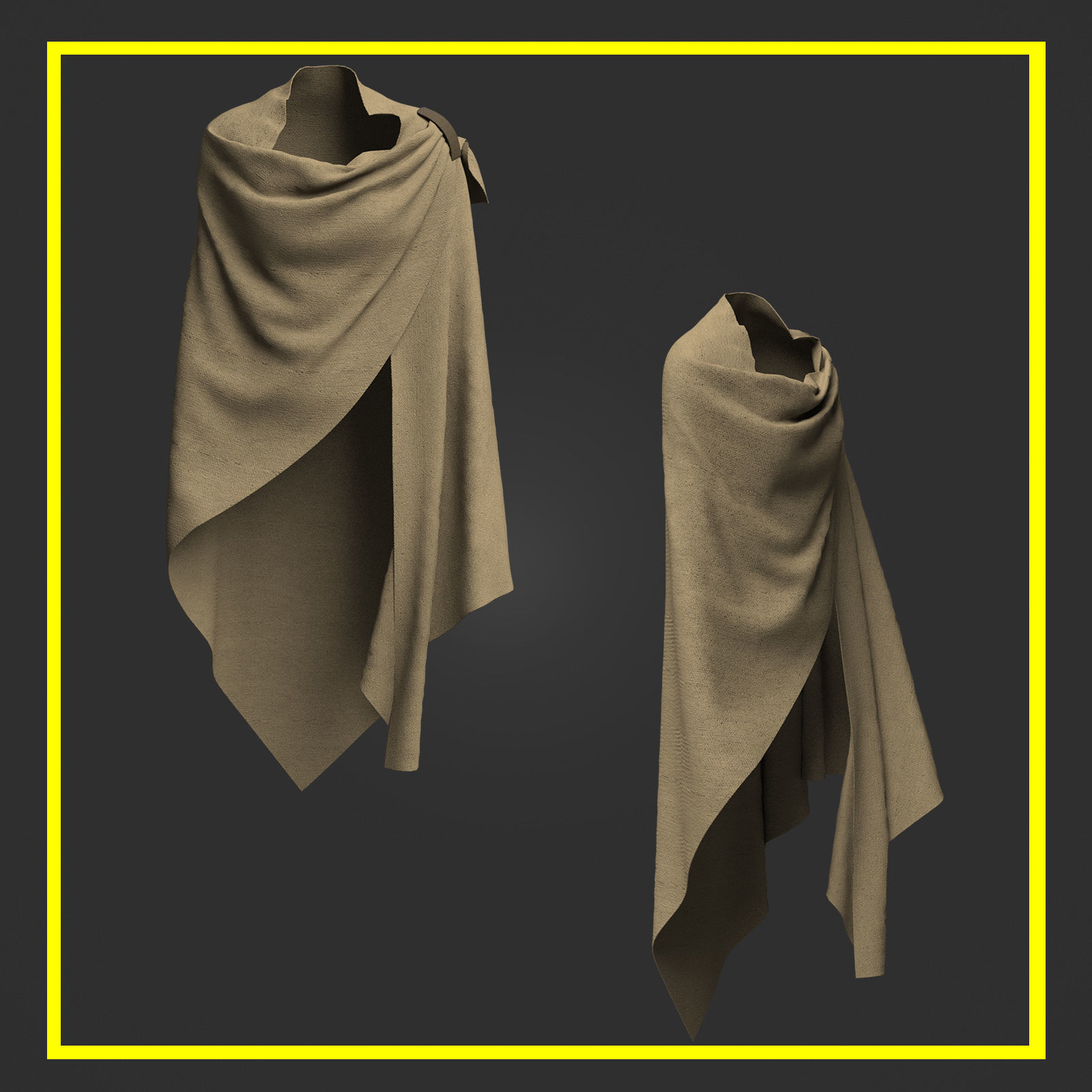 12 Medieval Cloak Pack 3D model_14