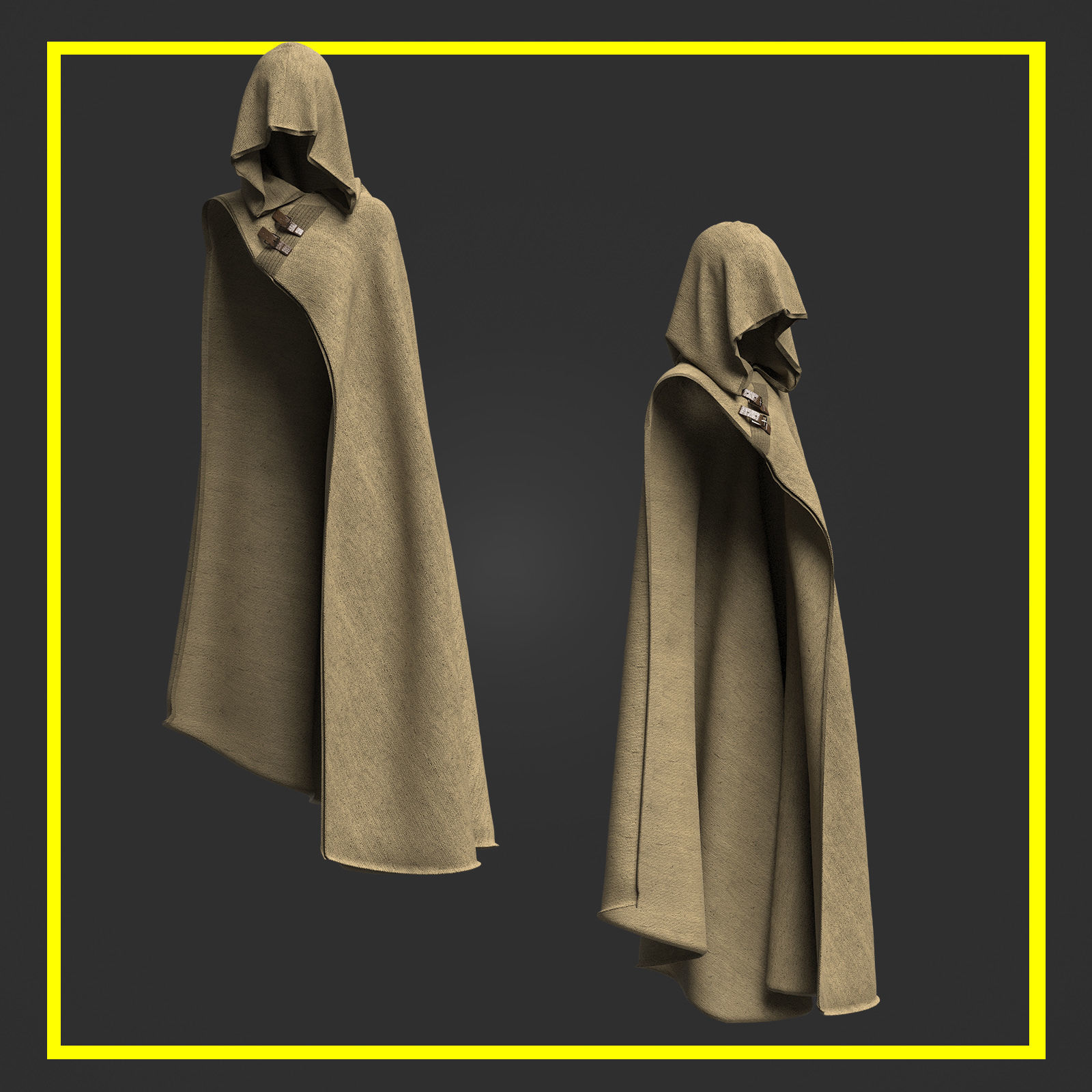 12 Medieval Cloak Pack 3D model_7