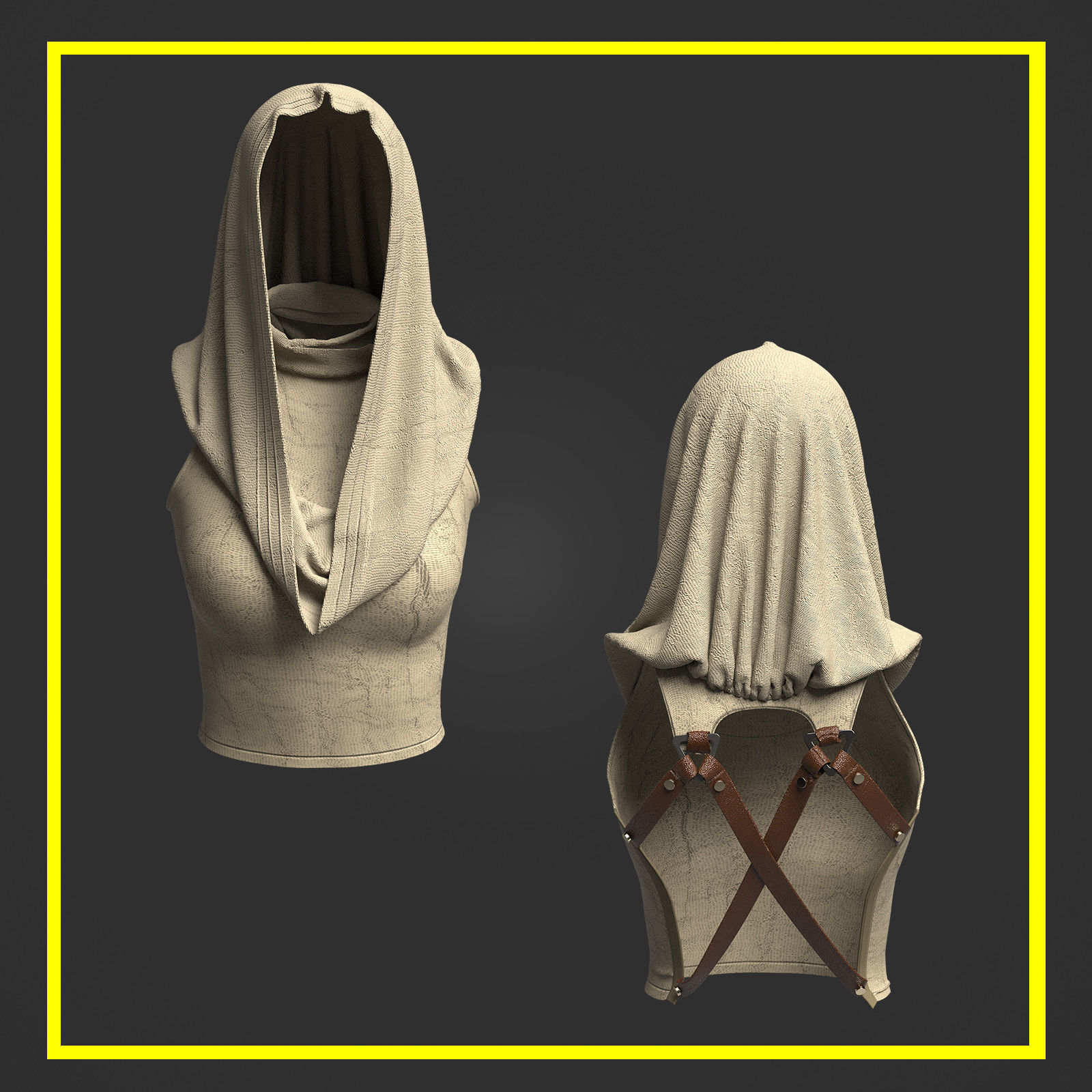 12 Medieval Cloak Pack 3D model_8