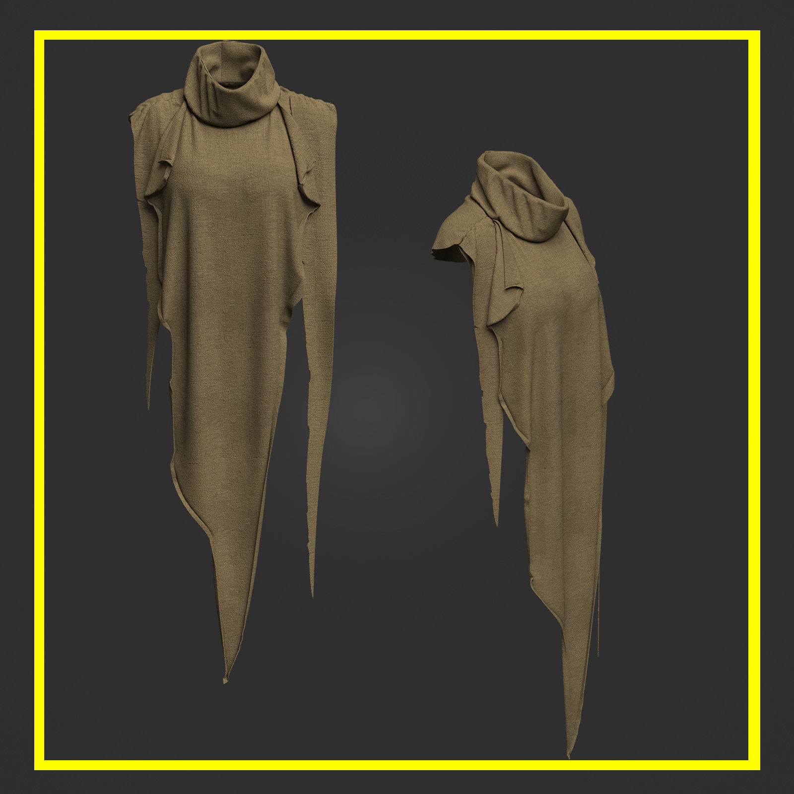 12 Medieval Cloak Pack 3D model_3