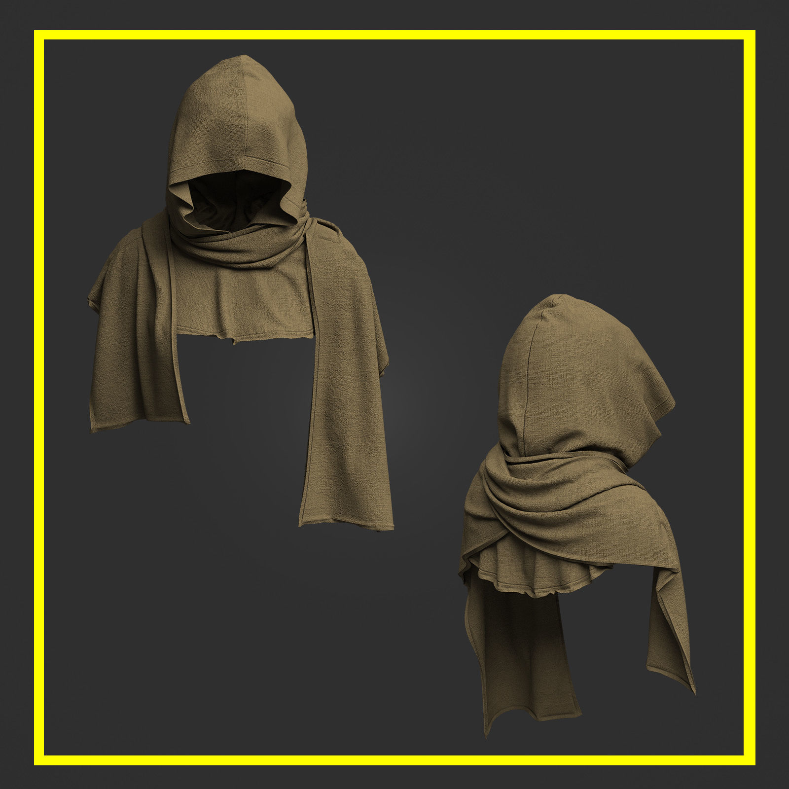 12 Medieval Cloak Pack 3D model_6