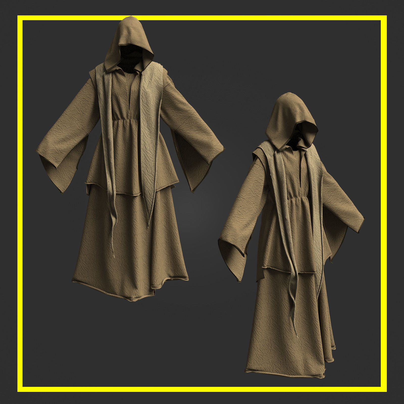 12 Medieval Cloak Pack 3D model_2