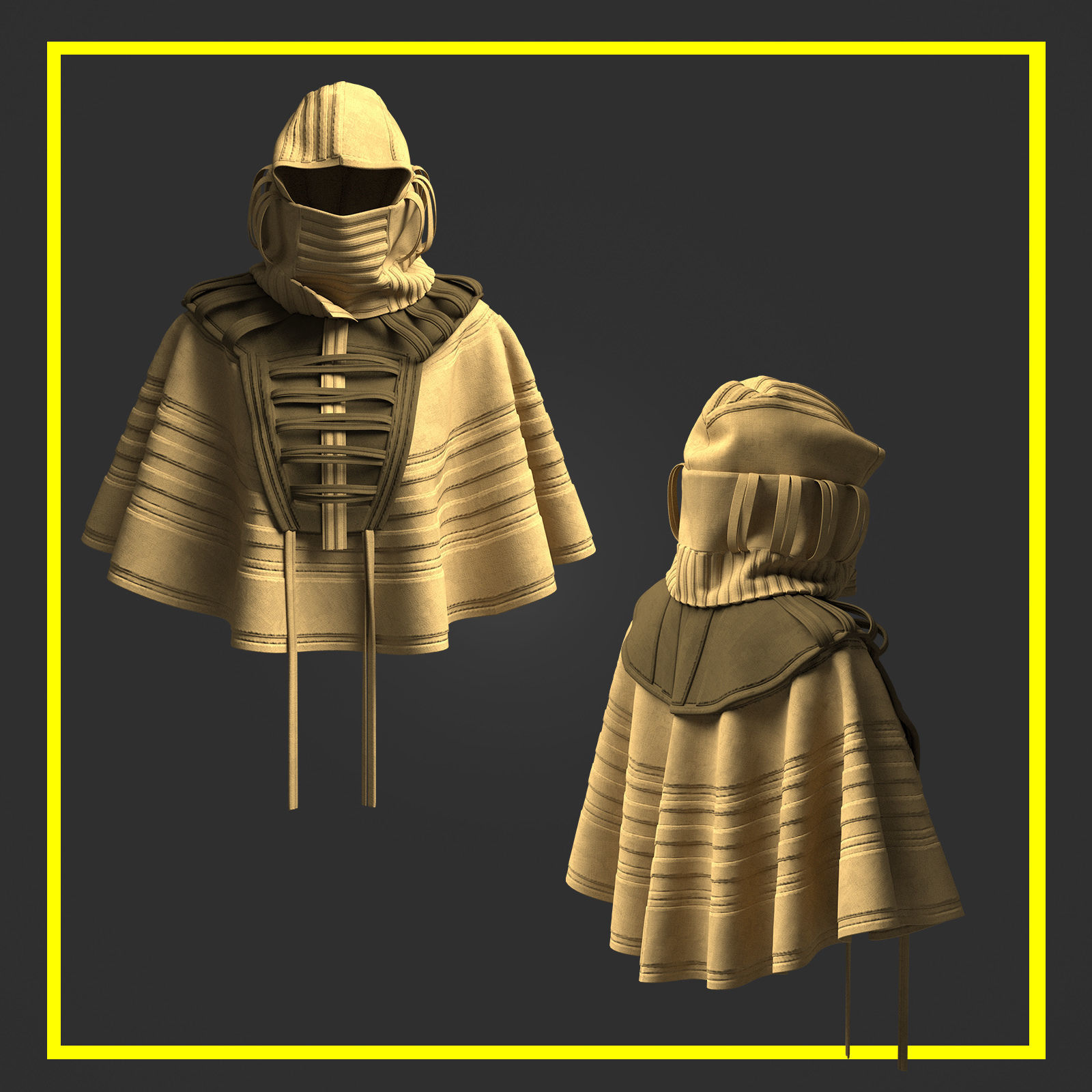 12 Medieval Cloak Pack 3D model_13