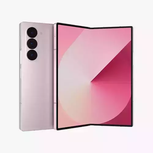 Samsung Galaxy Z Fold 6 Pink 3D model