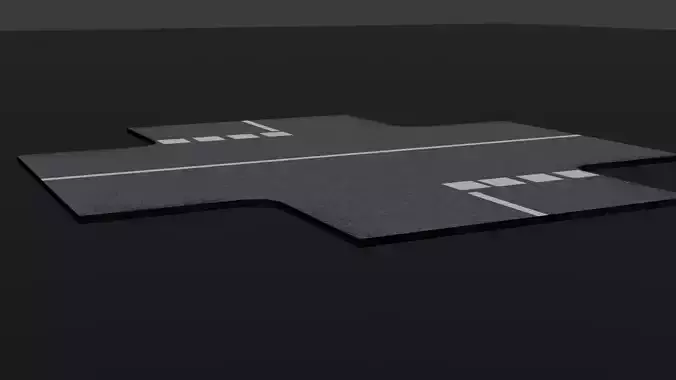Road Pack Low-poly 3D model