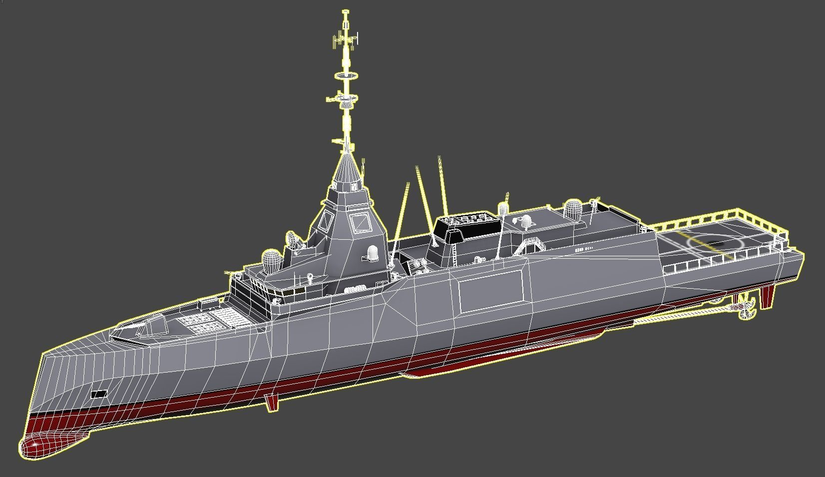FTI Belharra Frigate Low-poly 3D model_5