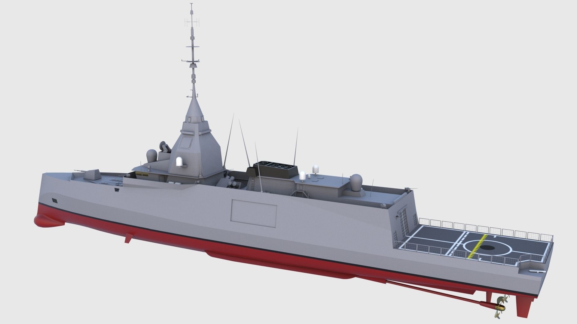 FTI Belharra Frigate Low-poly 3D model_1
