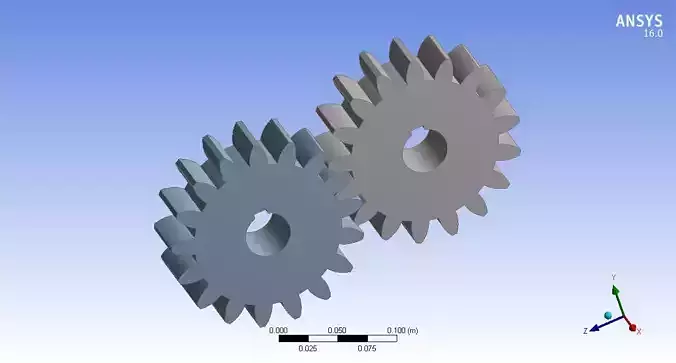 Spur gear meshed 3d design model 3D model