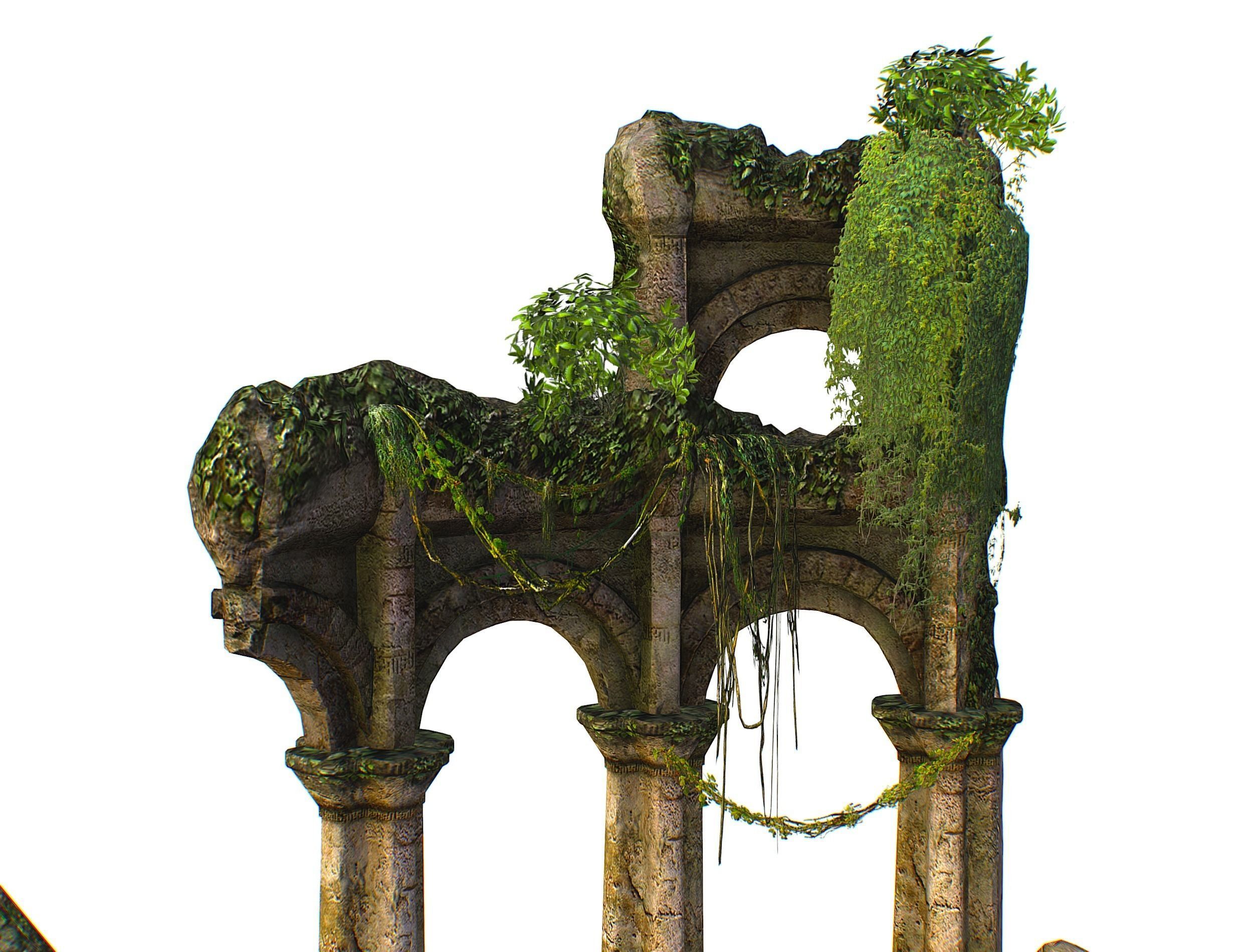 Constructor Ancient Jungle Portal Ruins Rocks Low-poly 3D model_28