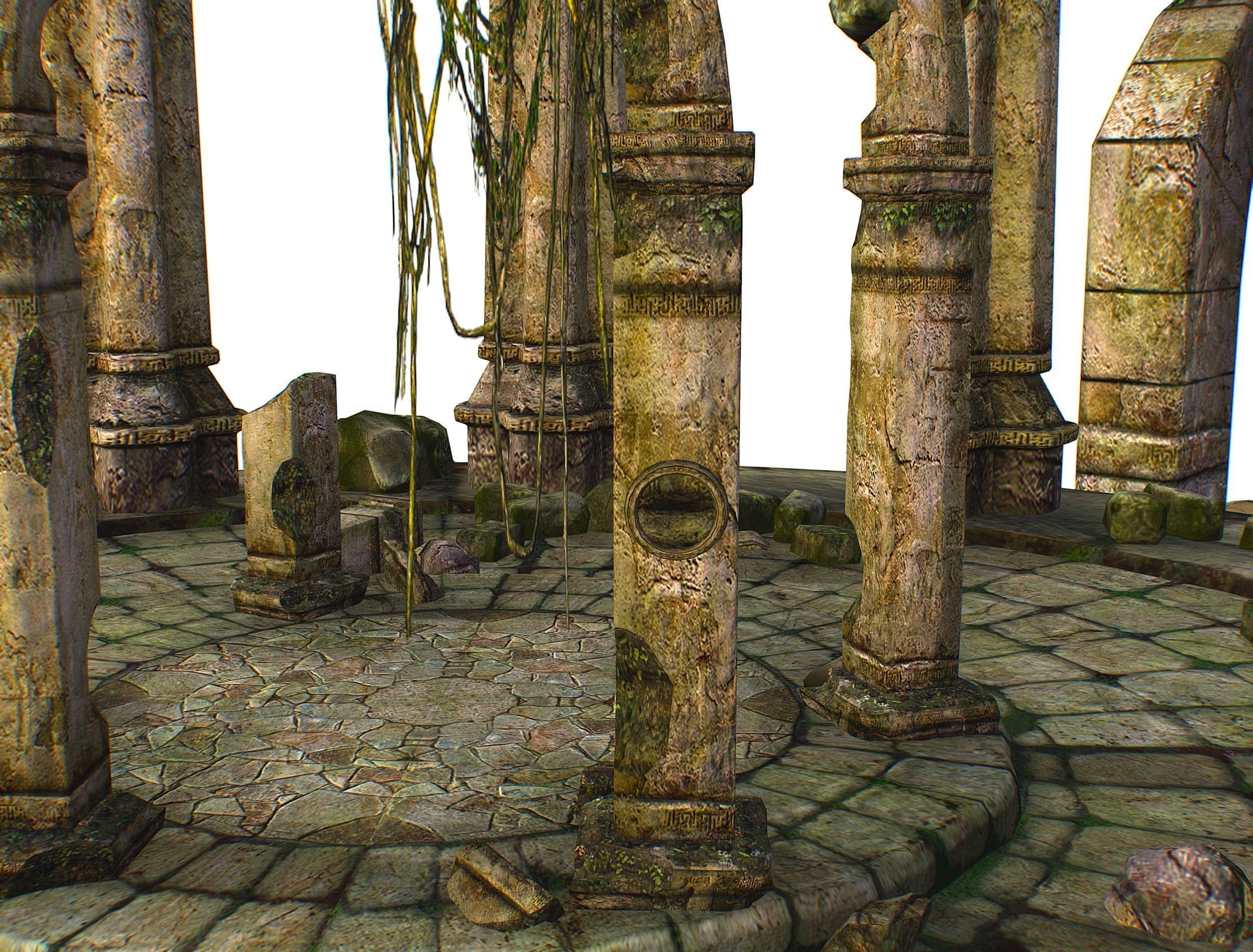 Constructor Ancient Jungle Portal Ruins Rocks Low-poly 3D model_25